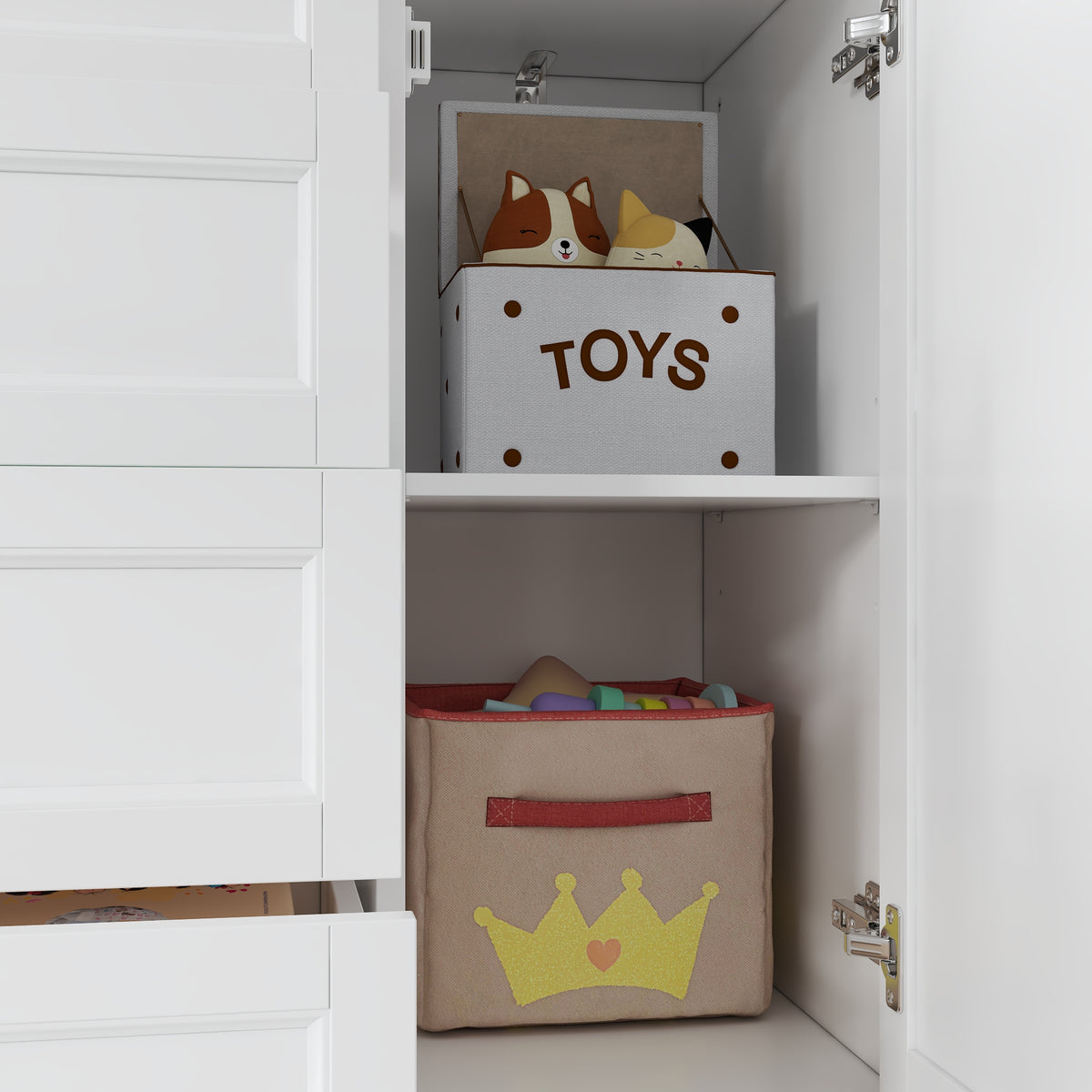 47.2 inch White Changing Table Dresser with 2 Cabinets, 4 Drawers & Removable Changing Top