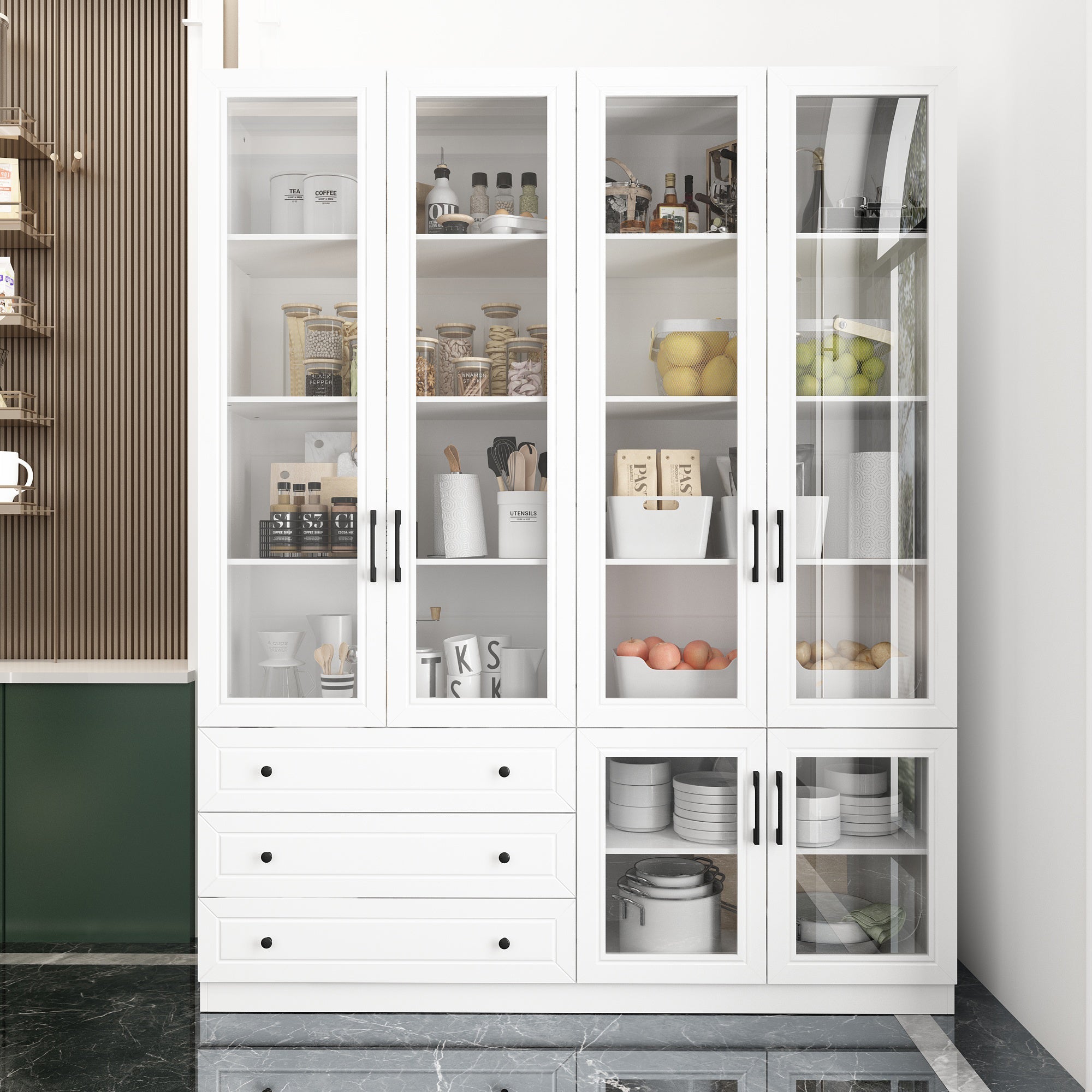 74.8”H China Cabinet Display Case With Light