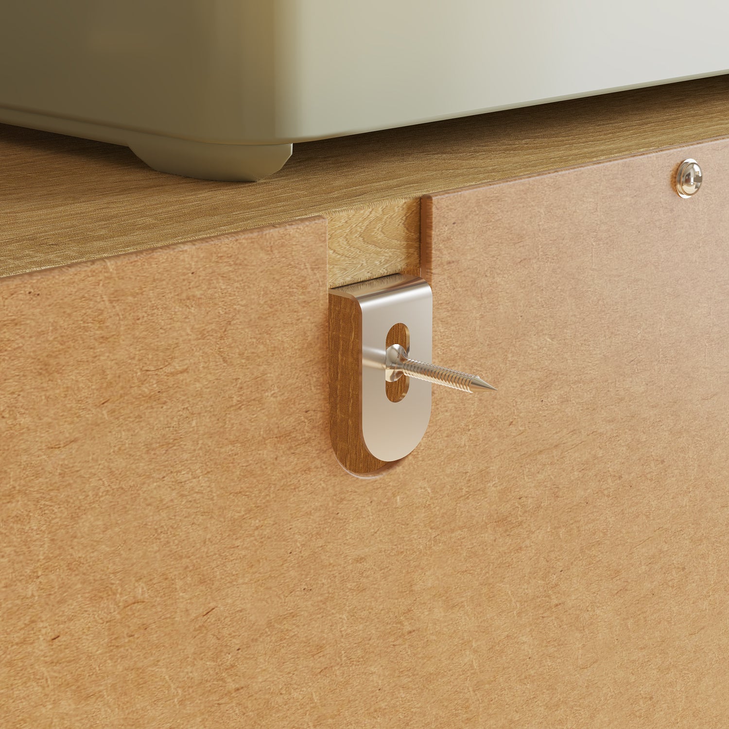Mid-Century Modern Sideboard With Rattan Doors And Adjustable Shelves