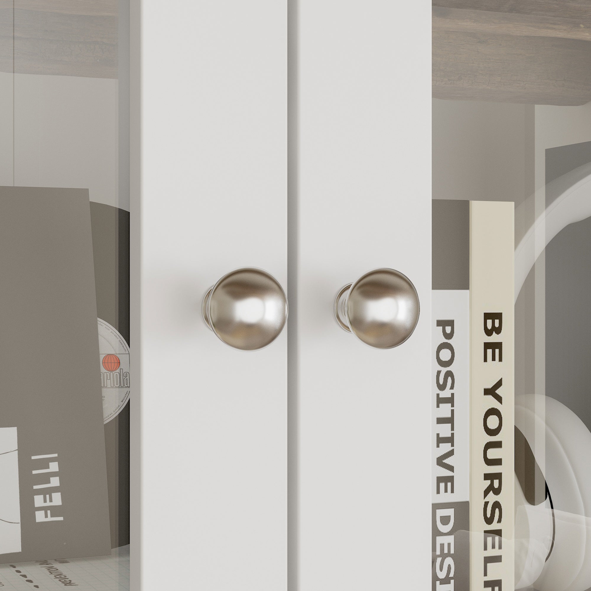 78.7'' H x 31.5'' W Bookcase With Glass Doors And Drawers