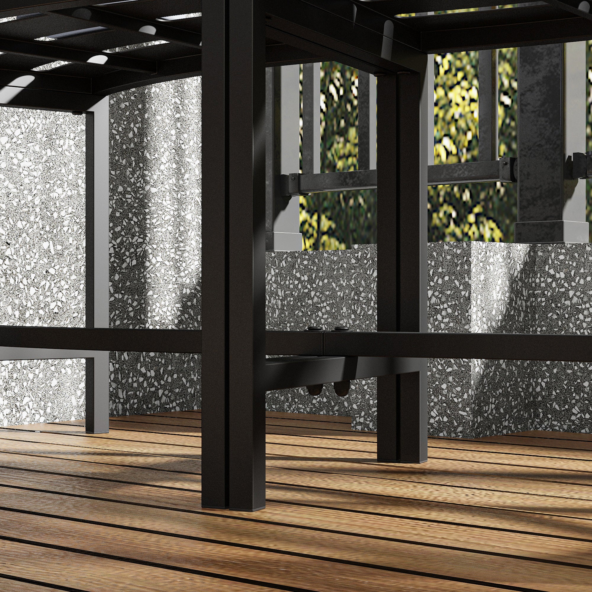 Corly Metal Outdoor Bench (Set of 4)