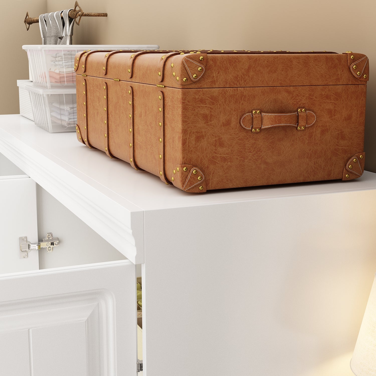 Family Cabinet Wardrobe Bedroom Armoire Home Closet 4 Doors and Drawers