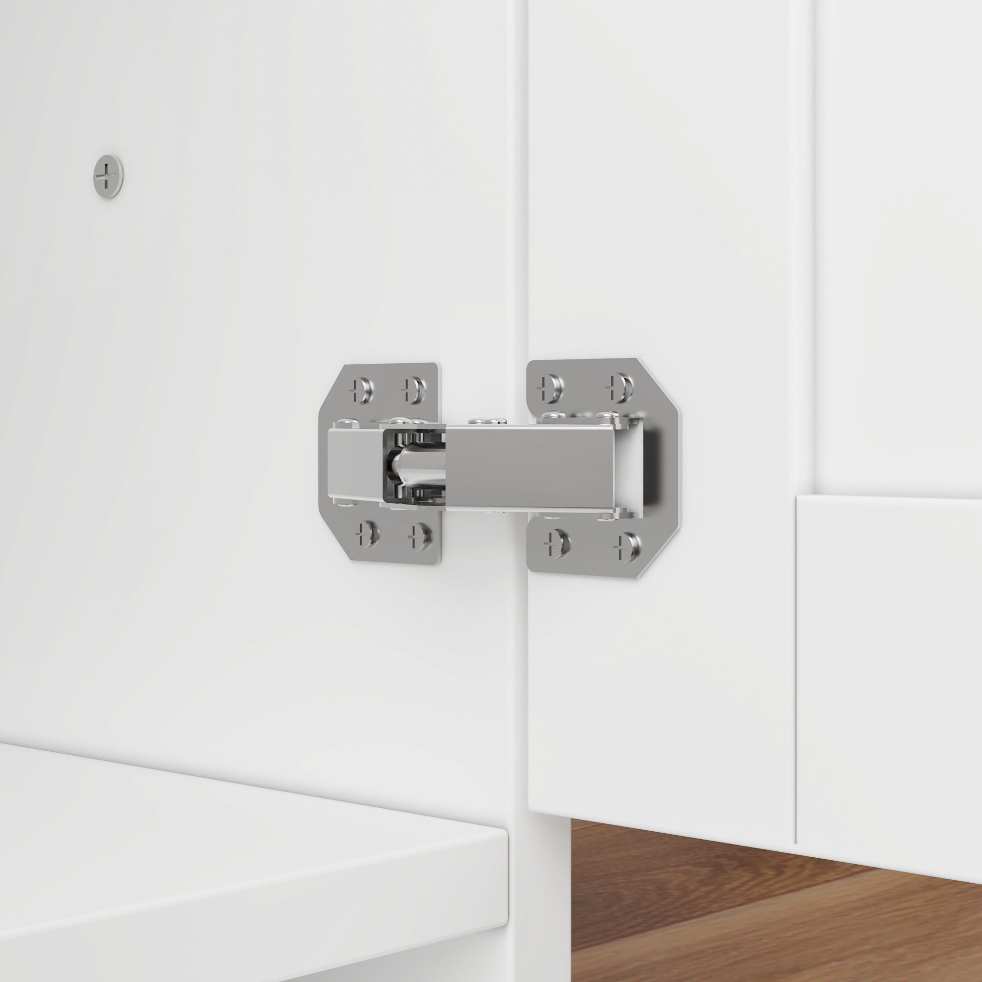 21.7 inches Modern White Multi-Functional Cat Condo Cabinet with Feeding Station and Storage