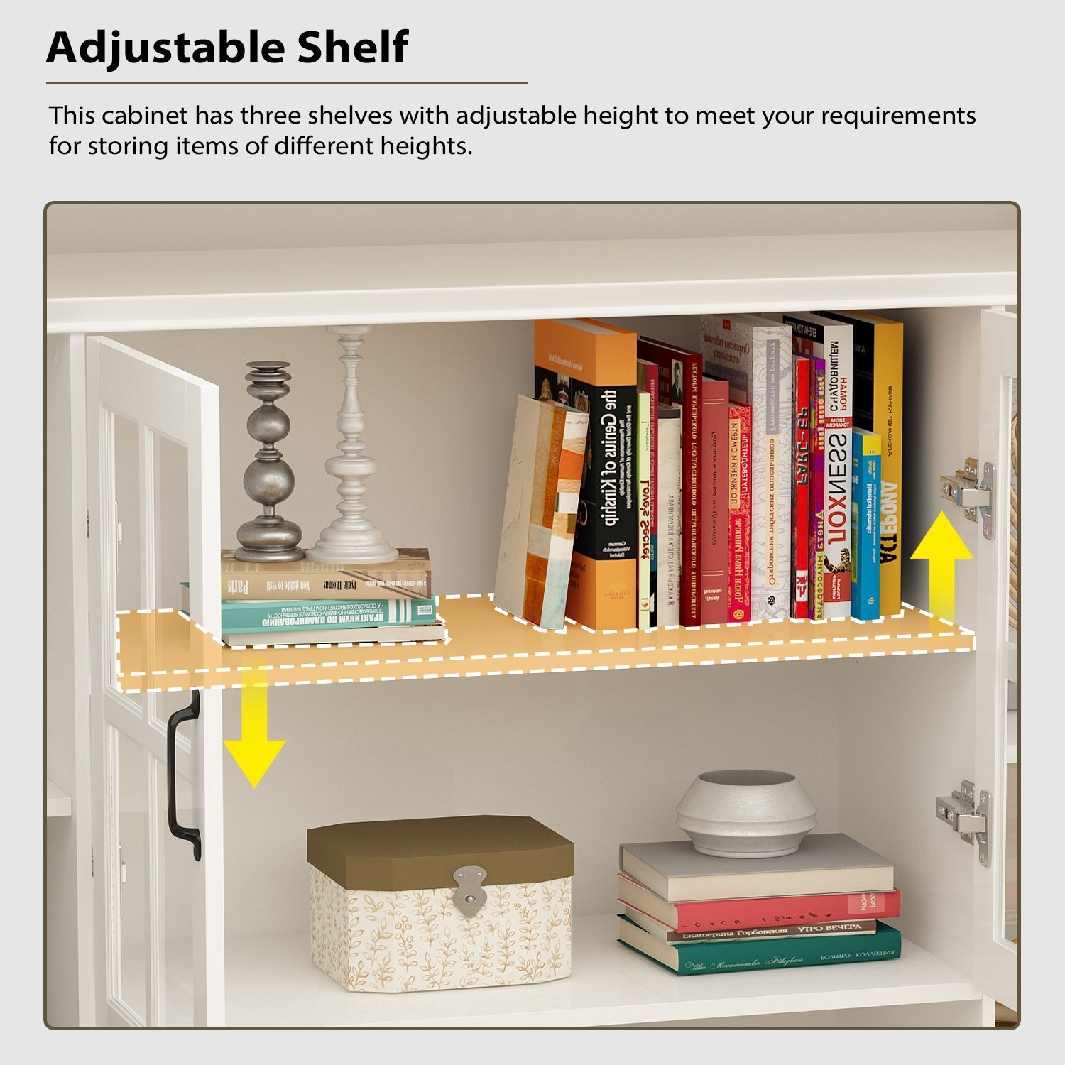 78.7'' H X 63'' W 2-Drawer Bookcase With Glass Doors