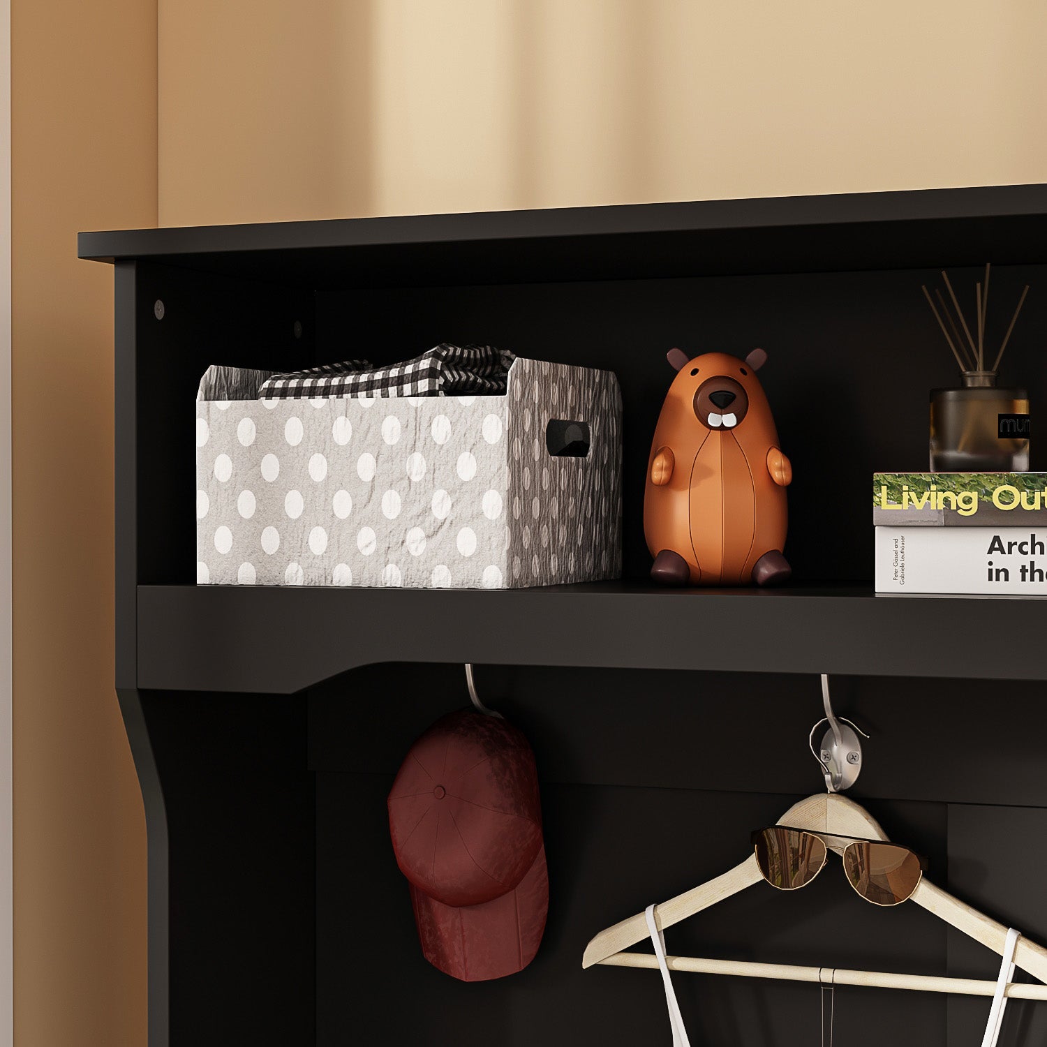 3 in 1 Hall Tree with Shoe Rack Entryway Coat Rack and Storage Bench