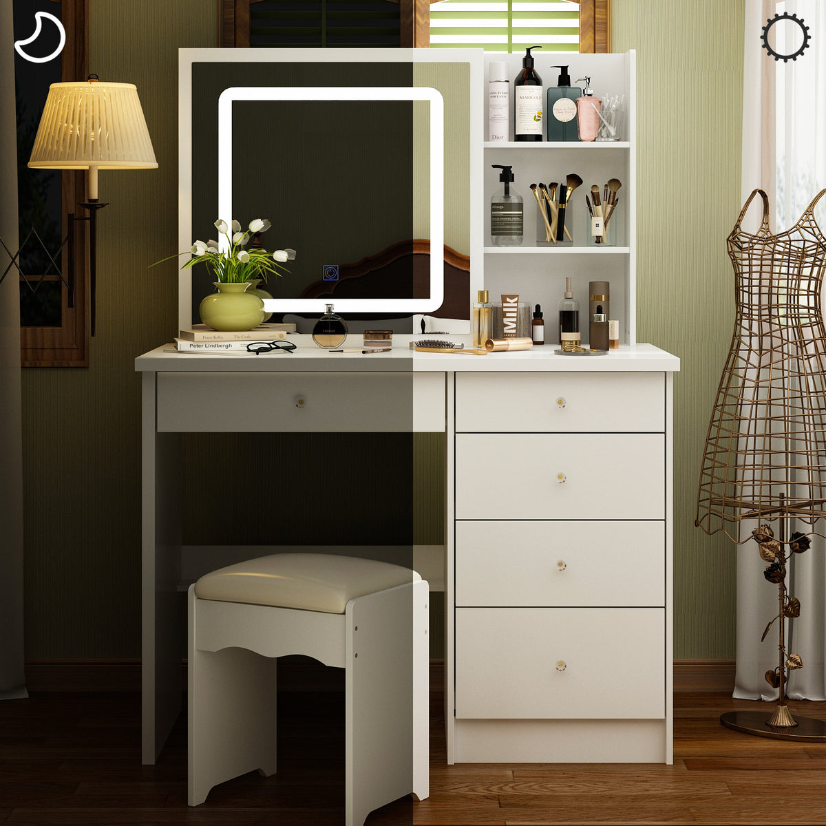 #Style_LED Light Sliding MirrorMirror