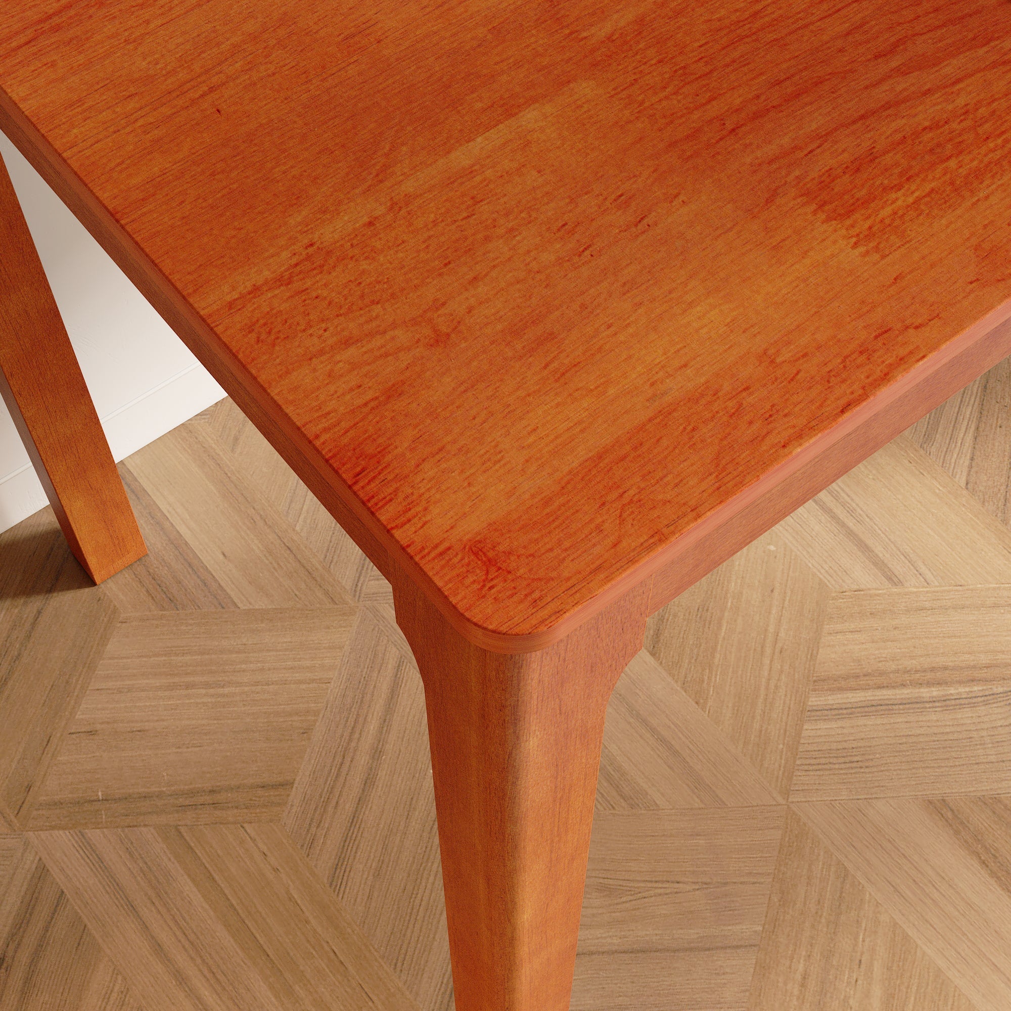 Double Drawer Rubberwood Writing Desk