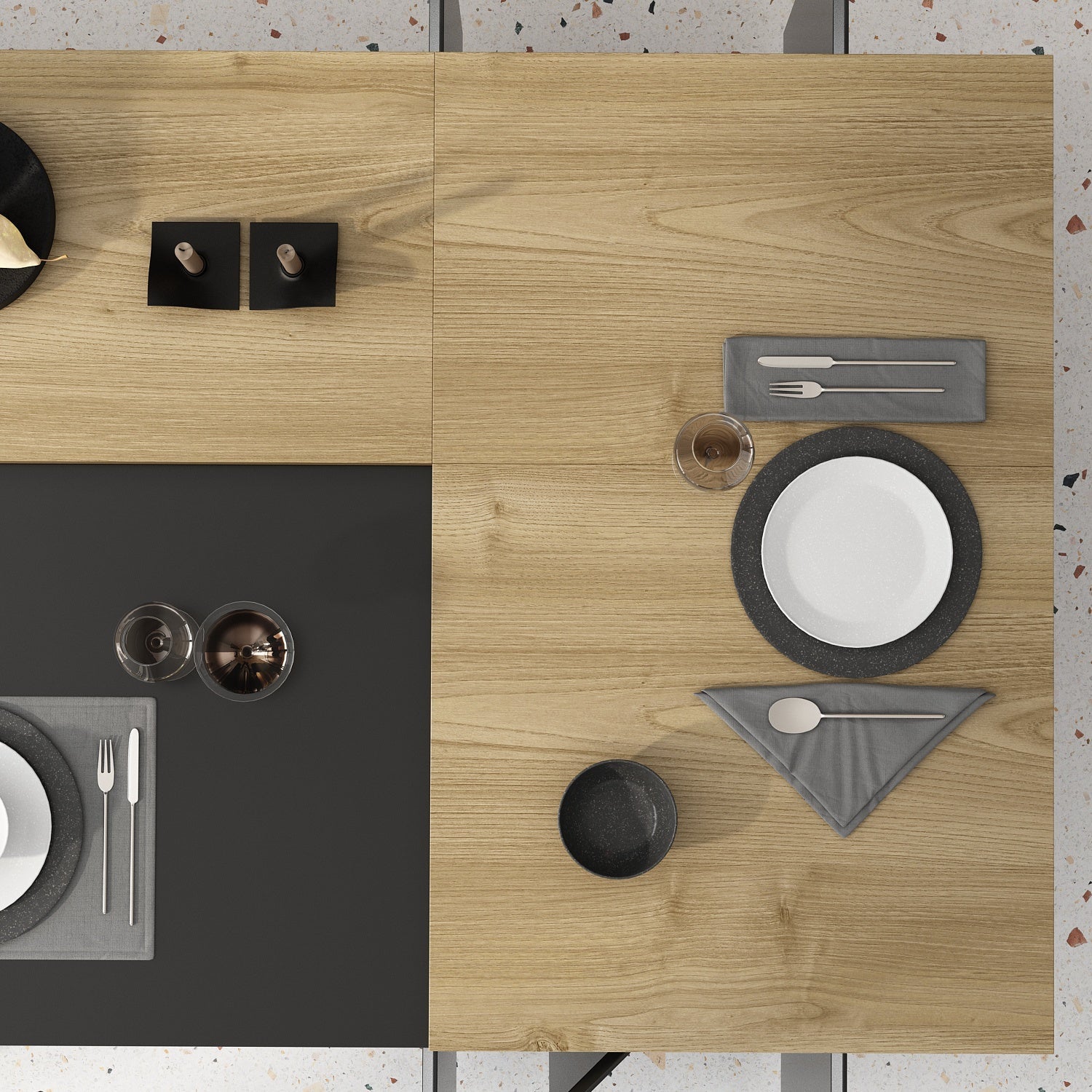 Kitchen Island with Solid + Manufactured Wood Top