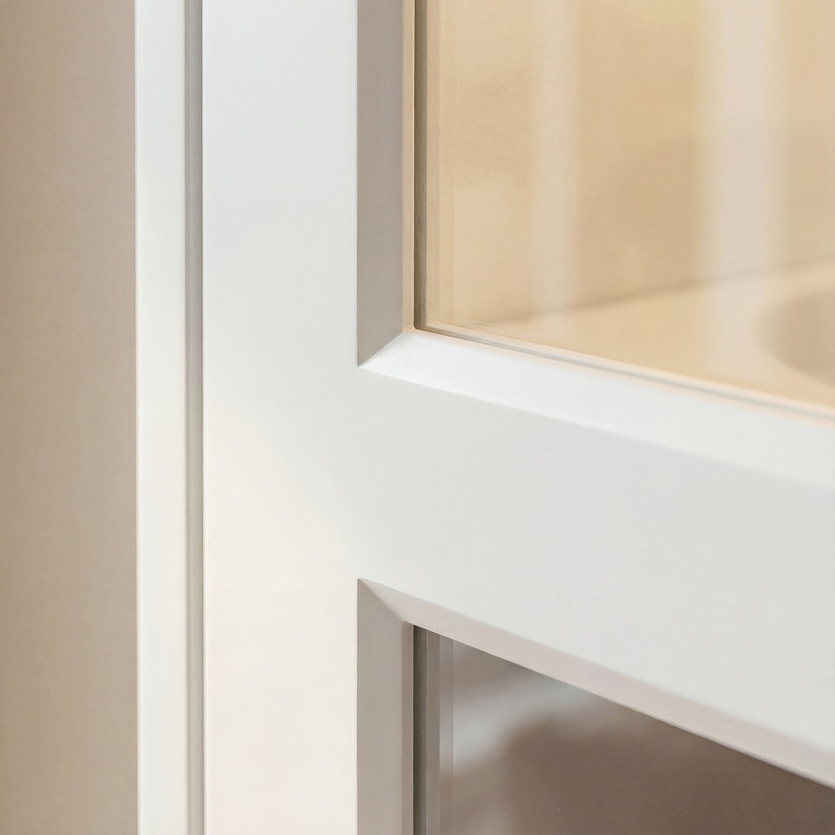 63 inch Smart White Display Cabinet with Bluetooth LED Lights, 8 Drawers & 4 Glass Doors