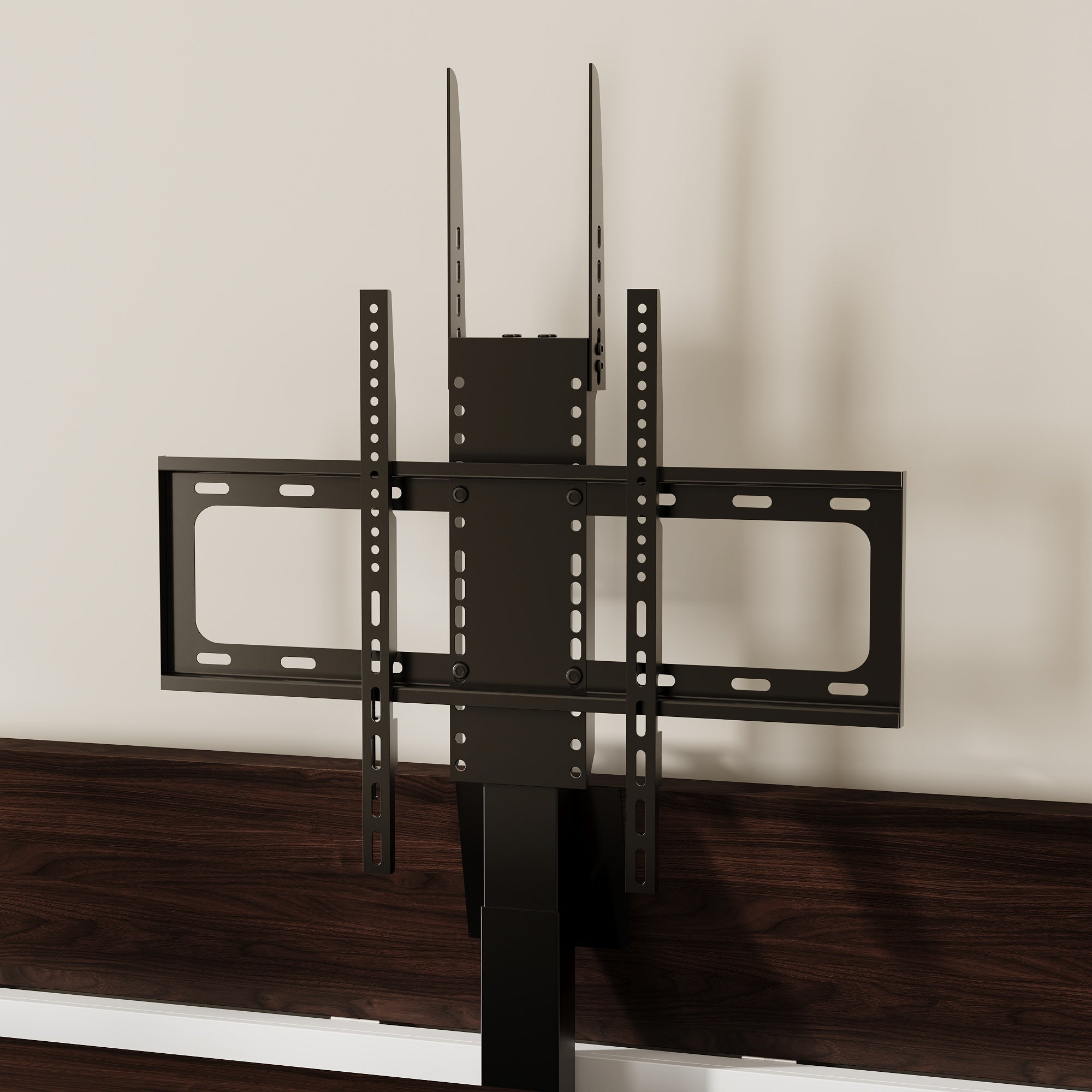 63 inch Modern White TV Stand Dresser with Hidden TV Lift & 9 Drawers