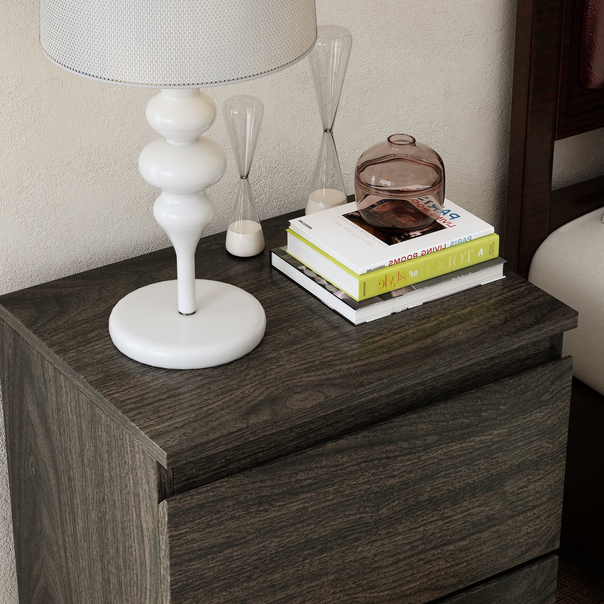 2-Drawer Chest Dresser Sideboard Night Table in Bedroom