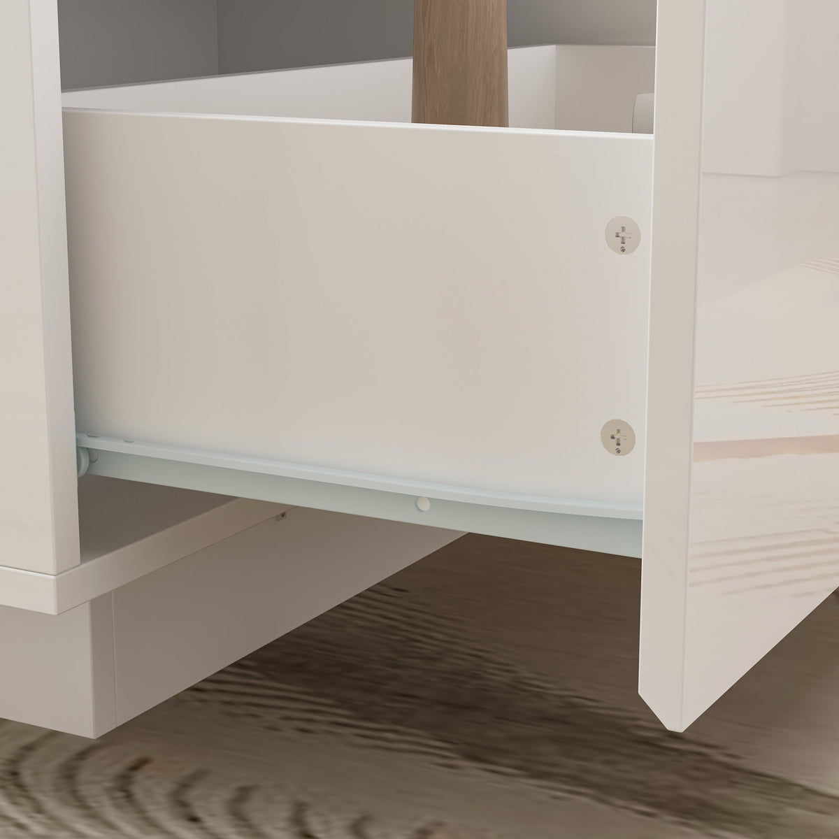47.4 inches Modern Minimalist White Coffee Table with Storage And LED Lighting