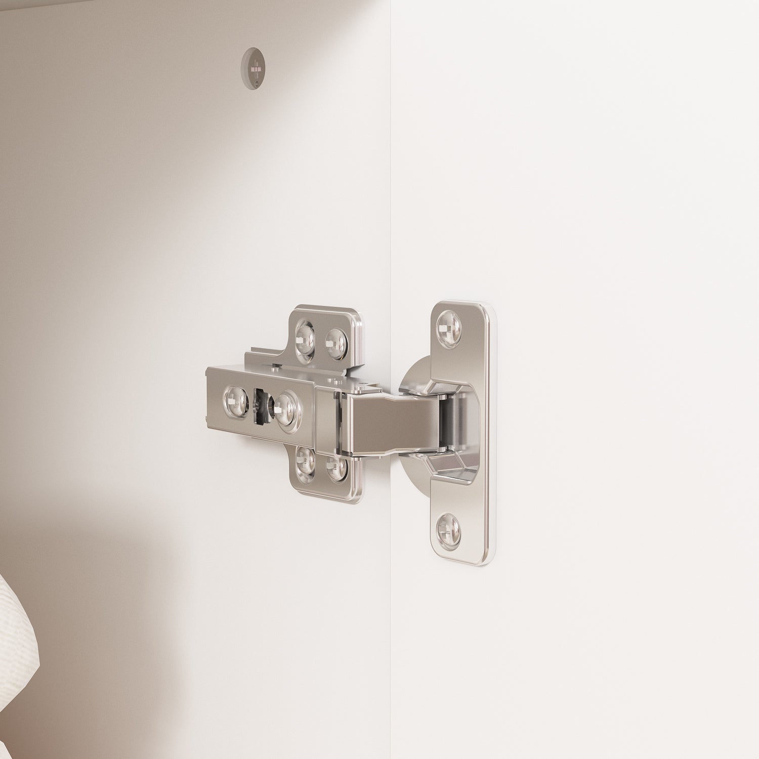 Compact Wardrobe With Dual Doors, Space-Saving Design With Golden Handles And Multiple Storage Sections