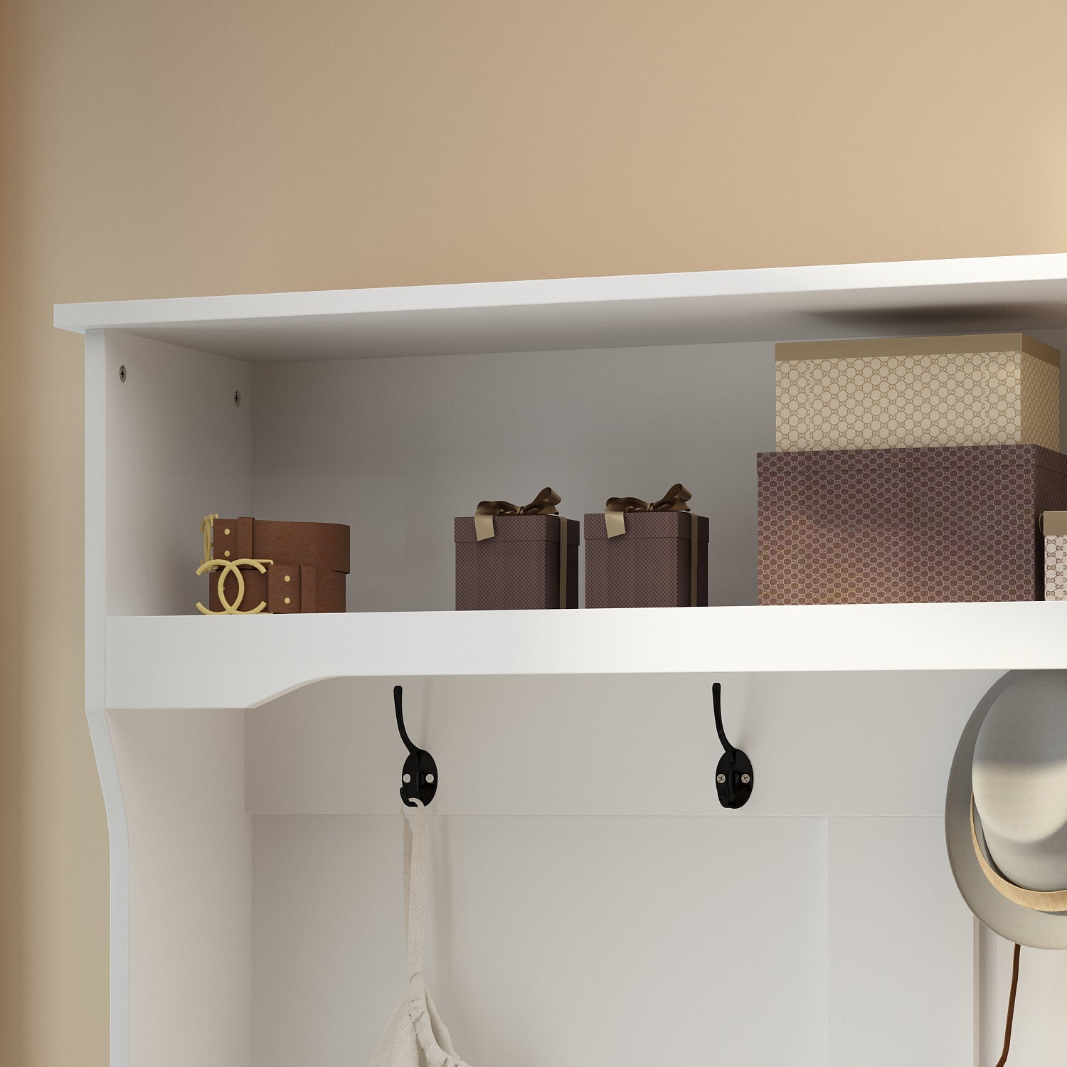 3 in 1 Hall Tree with Shoe Rack Entryway Coat Rack and Storage Bench