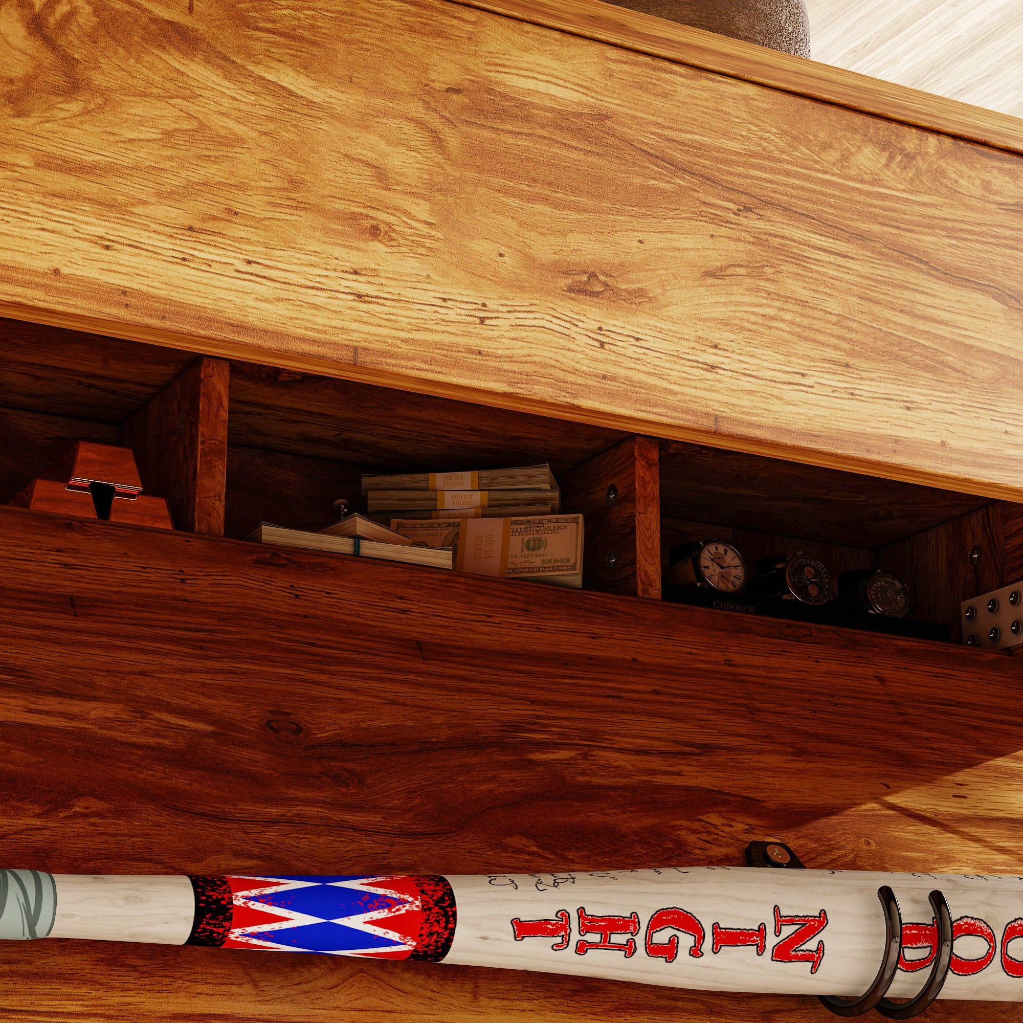 39.4'' W Coffee Table With 4 Hidden Compartments