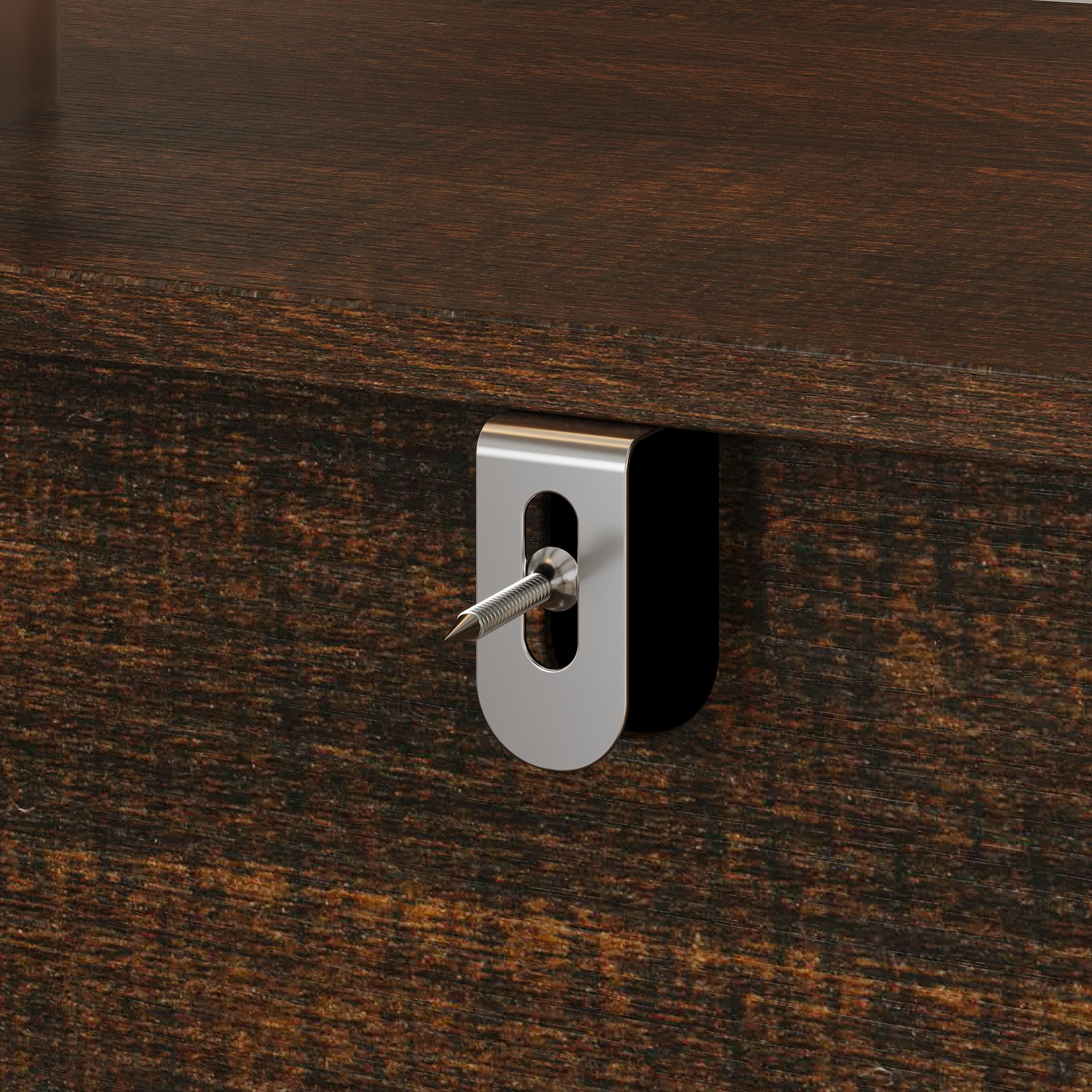3-Drawer Nightstand With Wood Grain Finish
