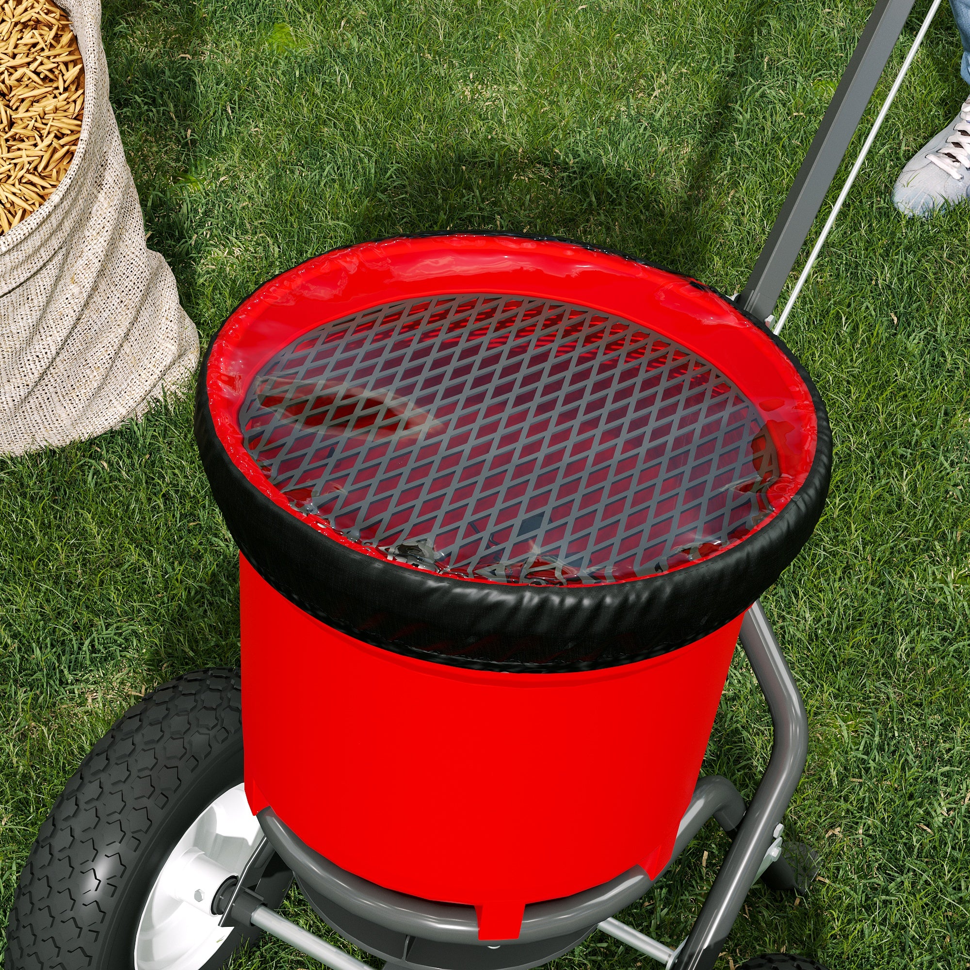 Gardening Tool 50LB Heavy-Duty Walk-Behind Broadcast Spreader