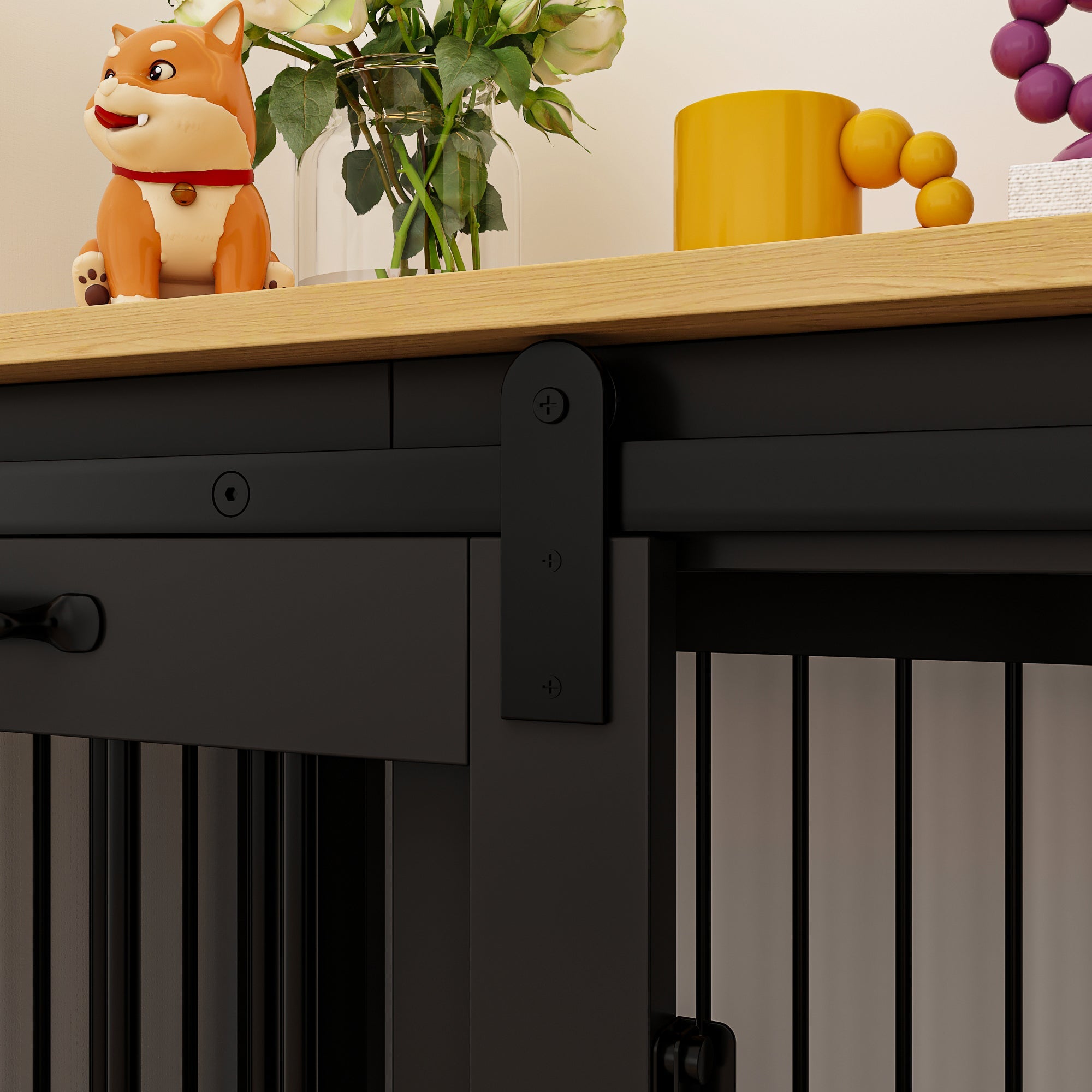 Barn Door Dog Crate with Lock