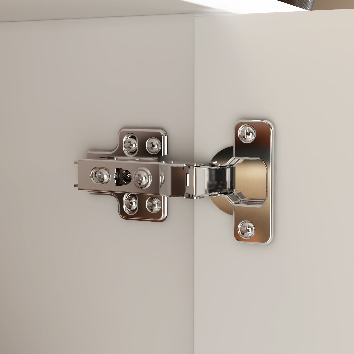 Sideboard Buffet Table Console Table in White Finish 4 U-Shaped Doors