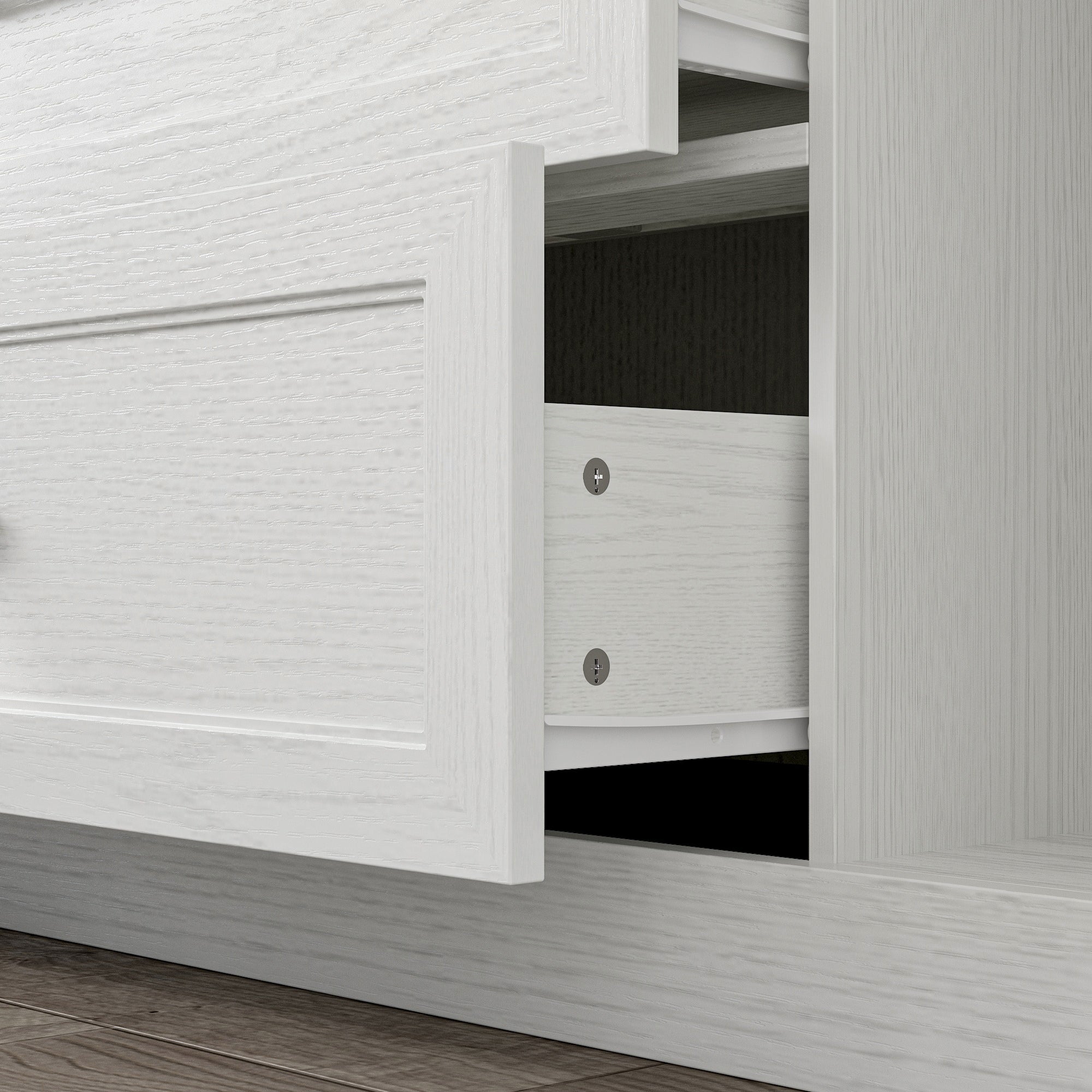 62" Wide 6 Doors 2 Drawers Wood Grain Wardrobe Armoire