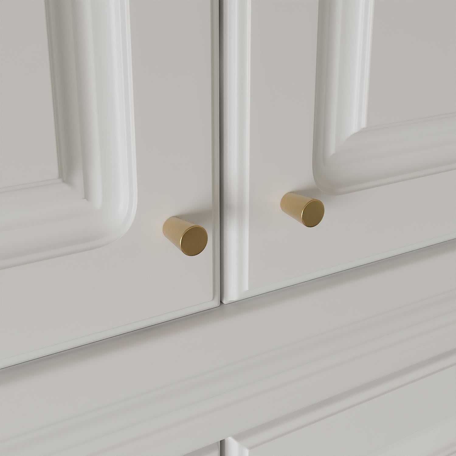 63" Modern White Vacuum-Formed Armoire with Top Cabinet, 4 Doors and 4 Drawers