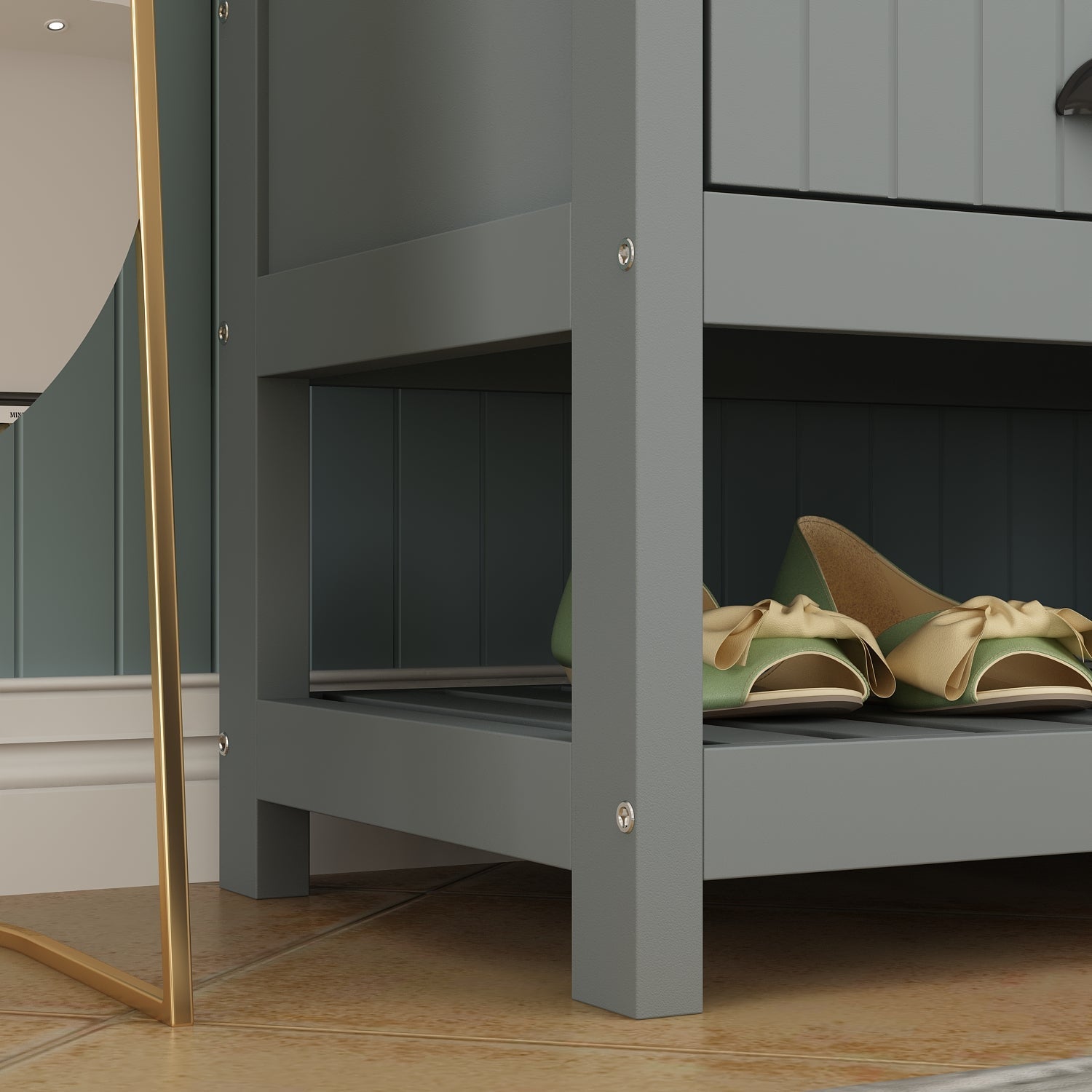 Modern Hall Tree with Storage Bench, 4-in-1 Entryway Bench with Coat Rack, Tall Hall Tree with 4 Metal Double Hooks, Shelves & 2 Drawers for Hallway, Living Room