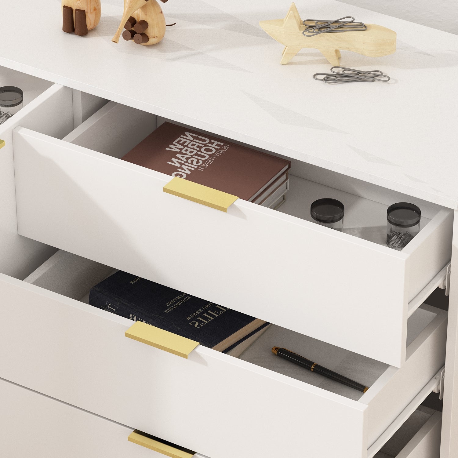 Buffet Bar 3 Drawers & 2 Doors Sideboard Storage Buffet Cabinet Credenza Coffee Bar