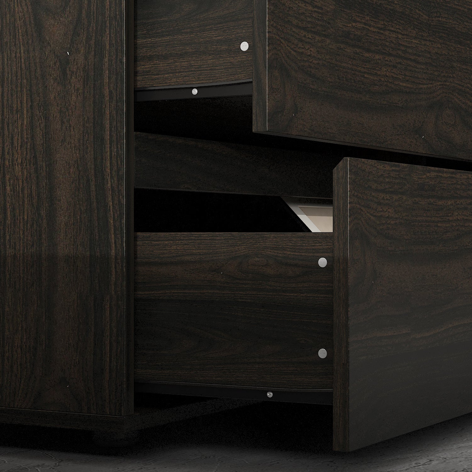 Distressed 6-Drawer Sideboard with Grain Texture - 59" Wide