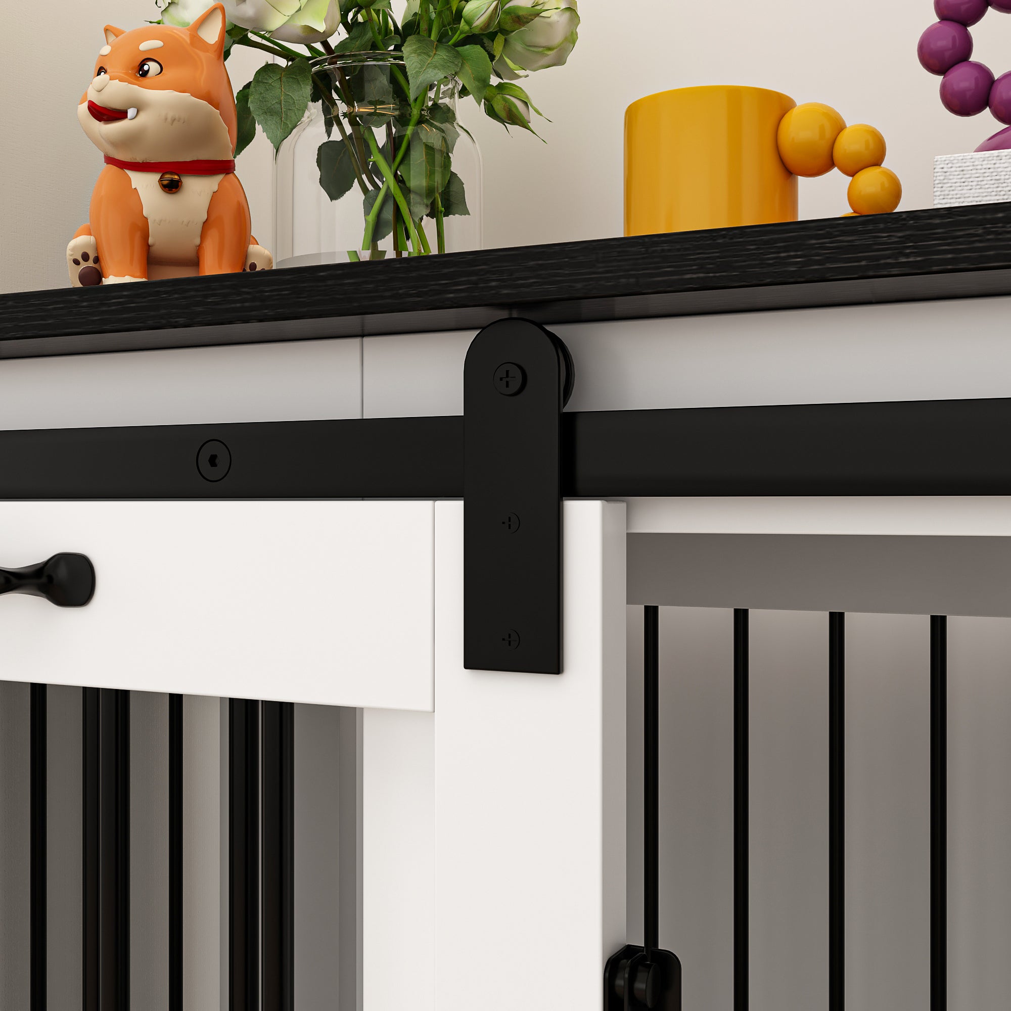 Barn Door Dog Crate with Lock