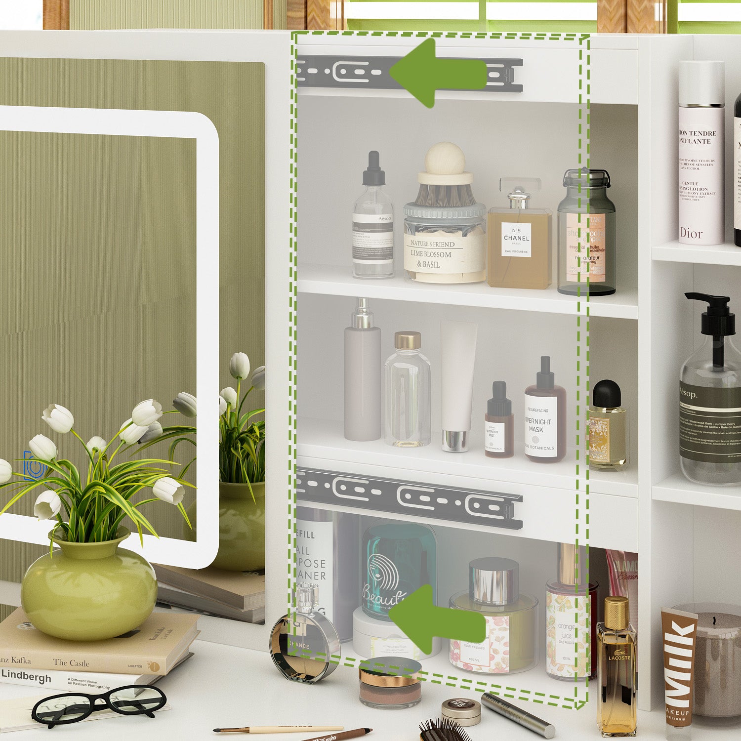 #Style_LED Light Sliding MirrorMirror