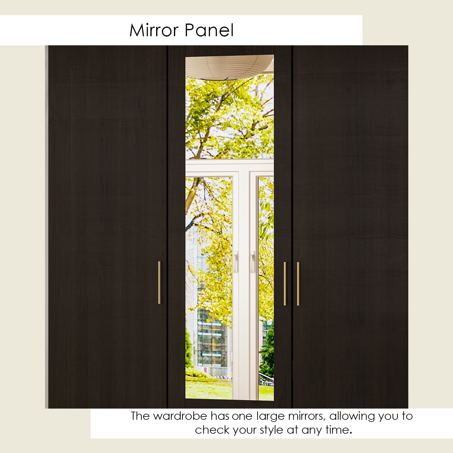 Wardrobe Multifunctional Large Storage Cabinet Armoire with Mirror