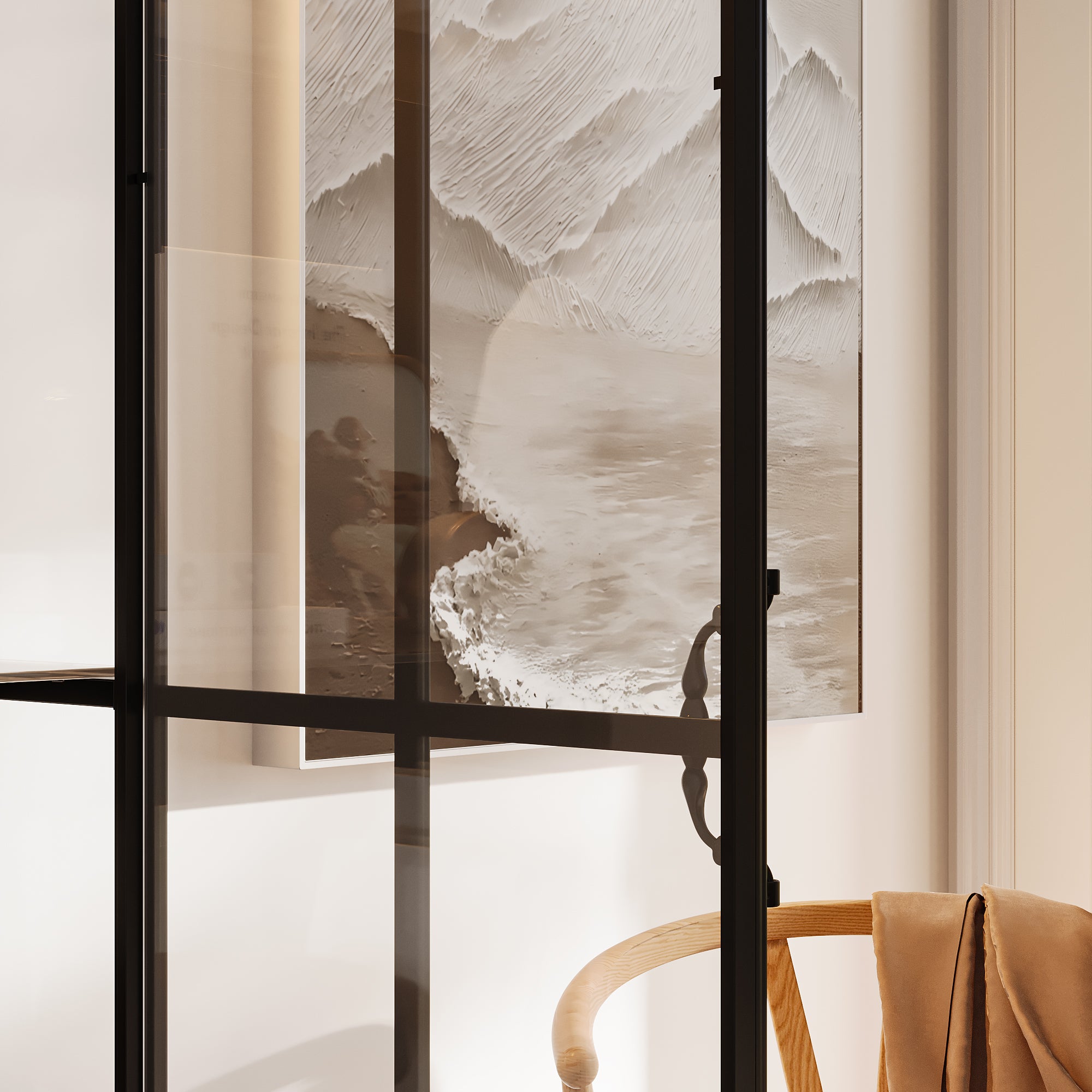 70.9" H Black Glass Display Cabinet With LED Lighting