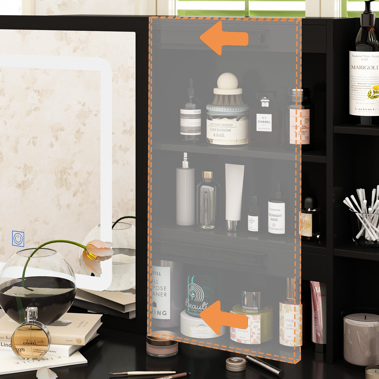 #Style_LED Light Sliding MirrorMirror