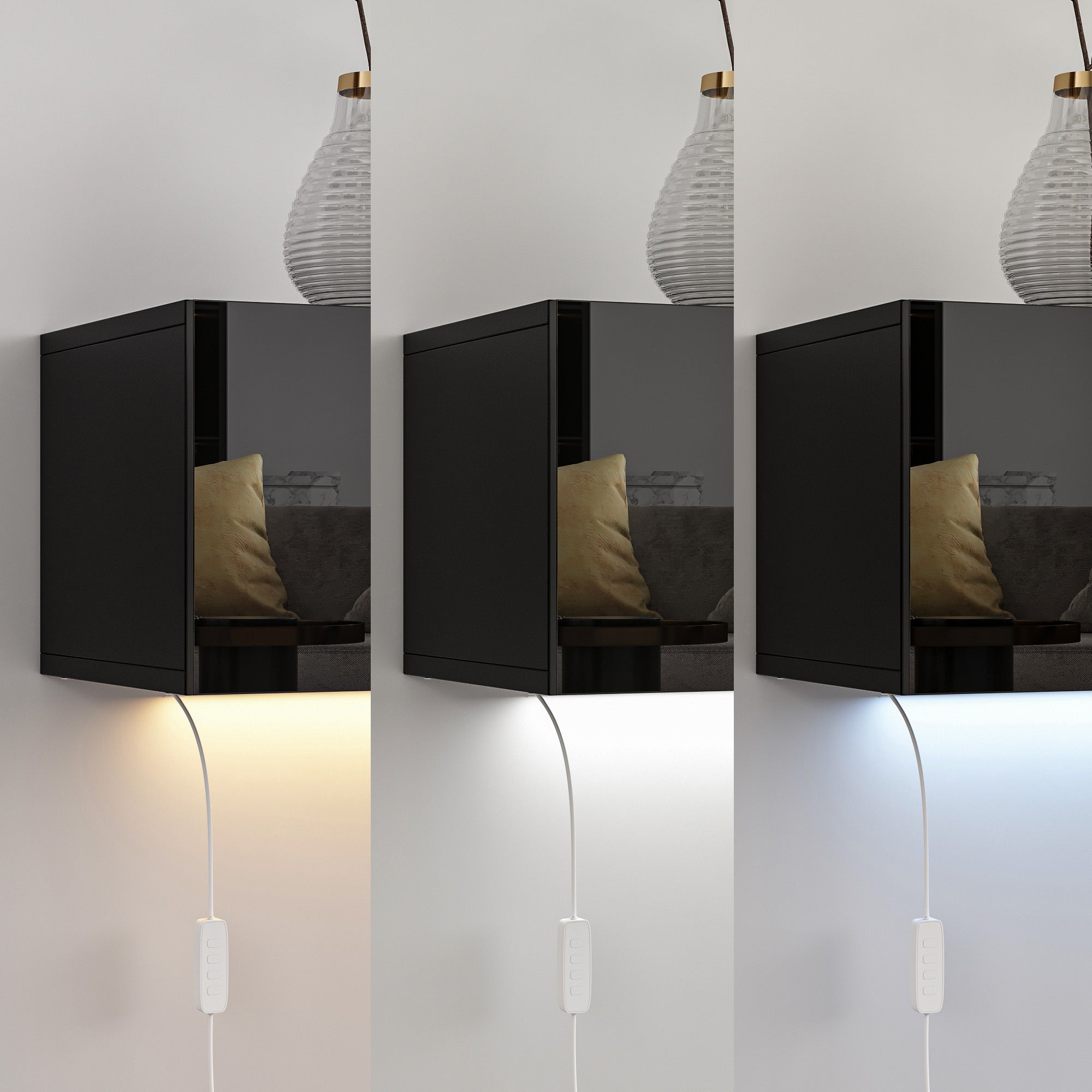 110'' Floating High Gloss TV Stand With LED Light