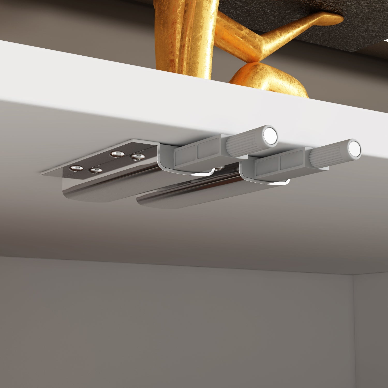 Sideboard Buffet Table Console Table in White Finish 4 U-Shaped Doors