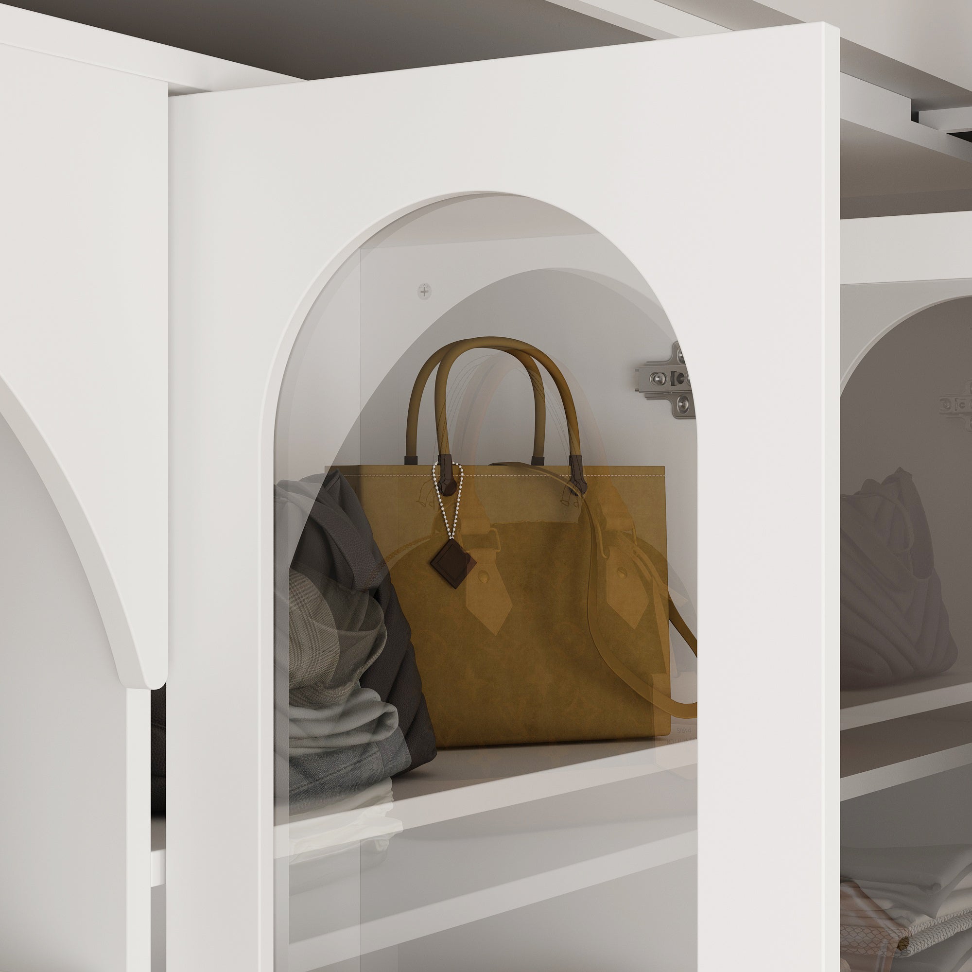 Elegent Wardrobe With Strong Storage And White Finish