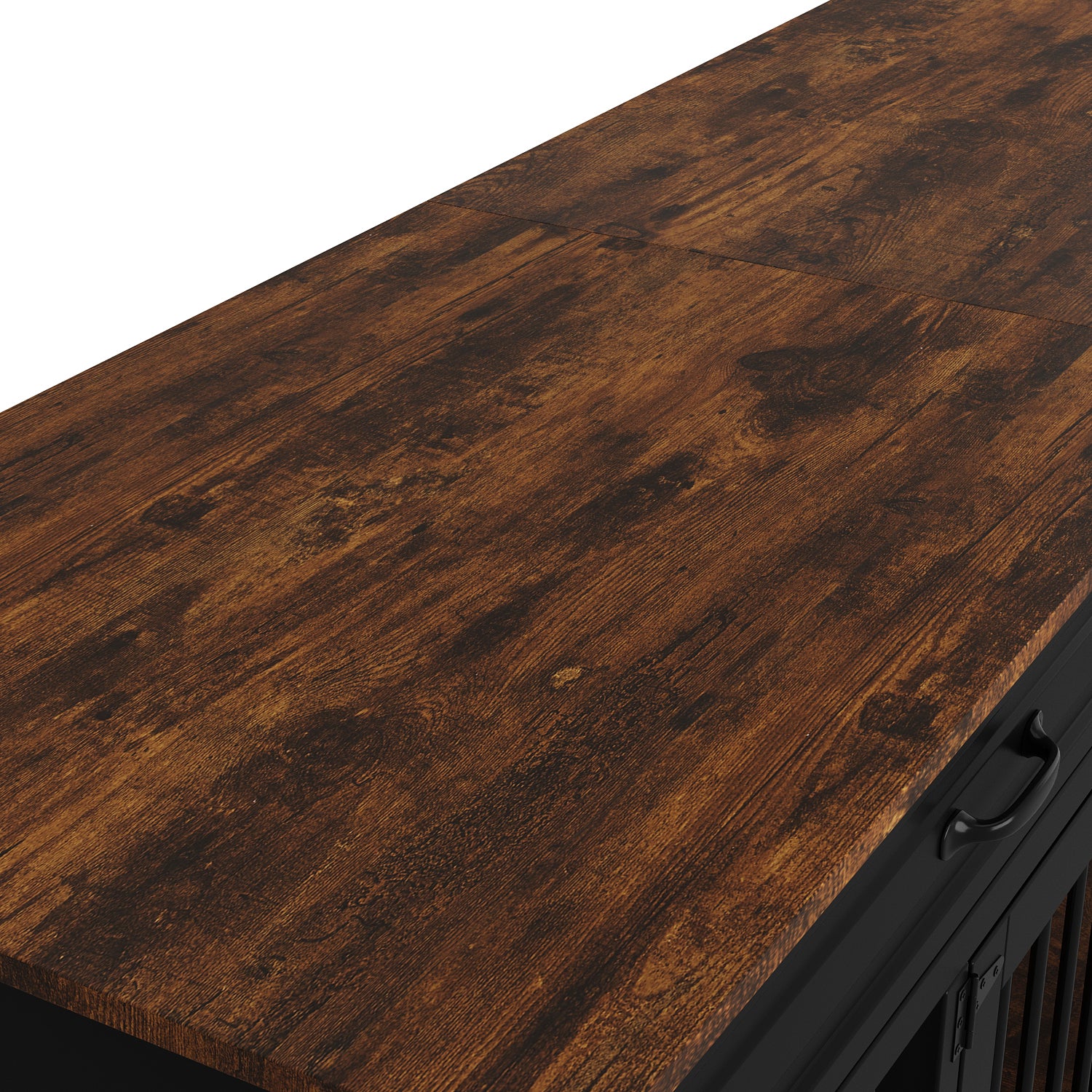 Large Wooden Dog Crate with Divider and Side Table