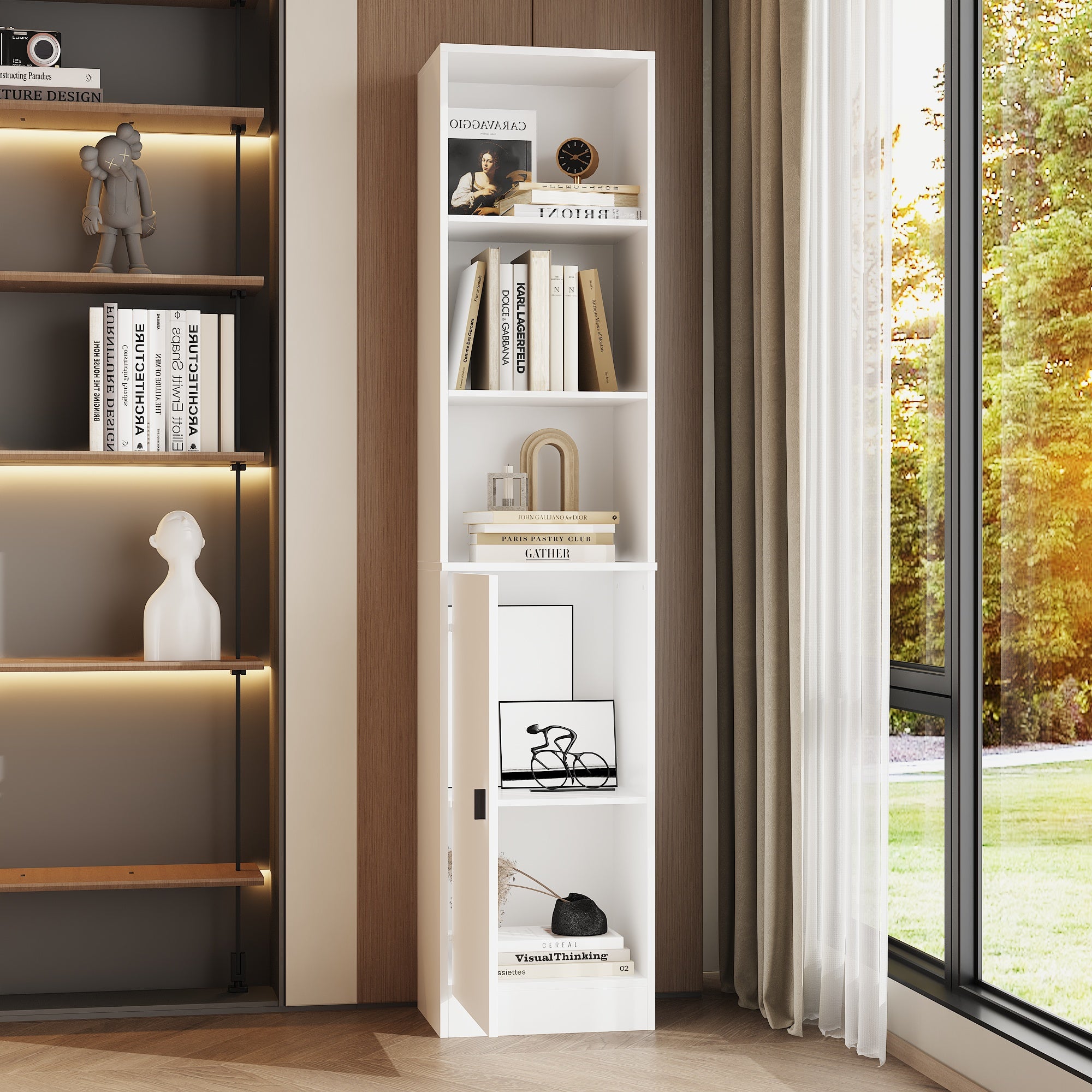 Jenevi 15.7'' W 5-Layer Little Bookcase With Adjustable Shelf