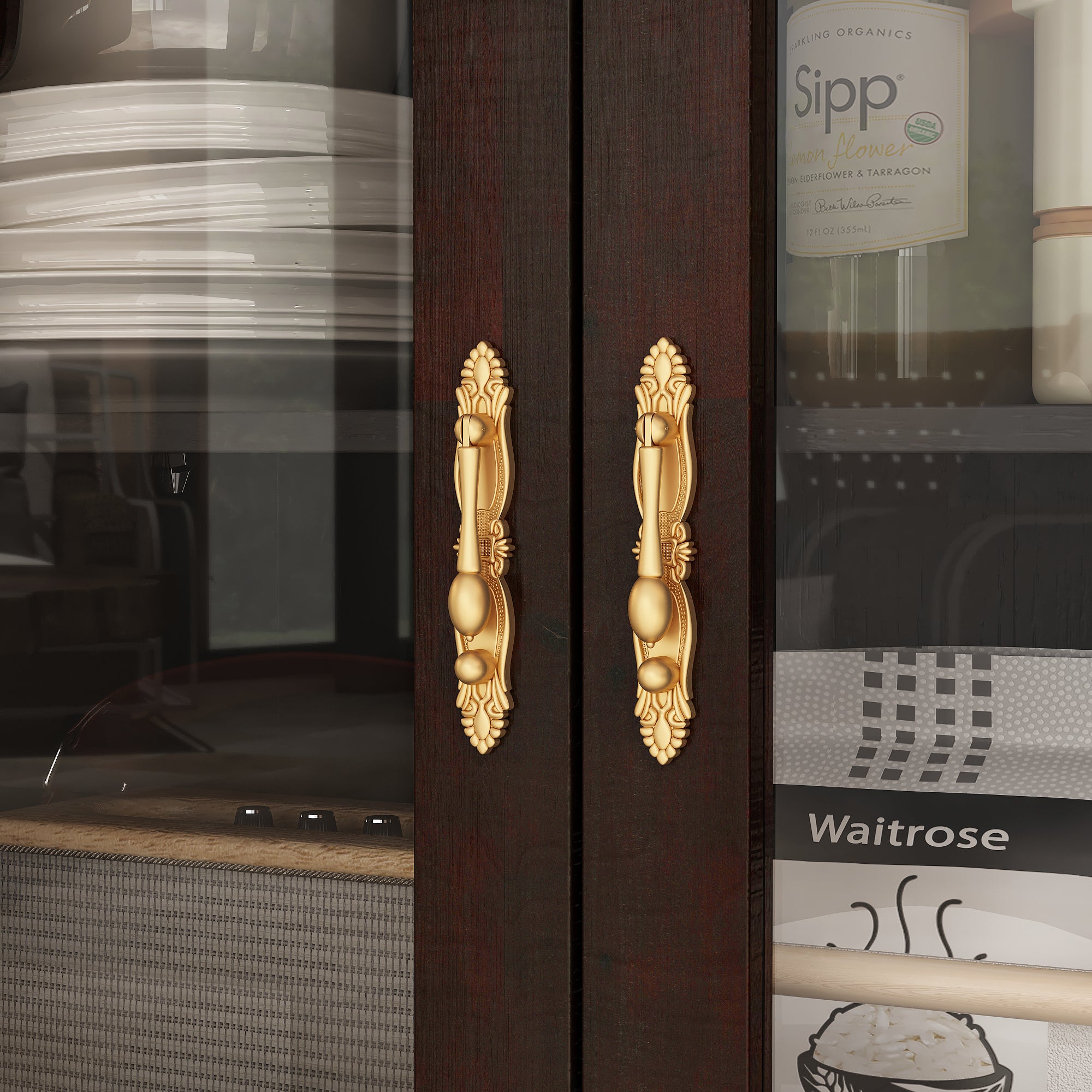 Elegant Soild Wood Modern Sideboard With 2 Doors And 2 Drawers, 39.4” Storage Cabinet With Adjustable Shelves, Versatile Console Table For Living Room Or Dining Room