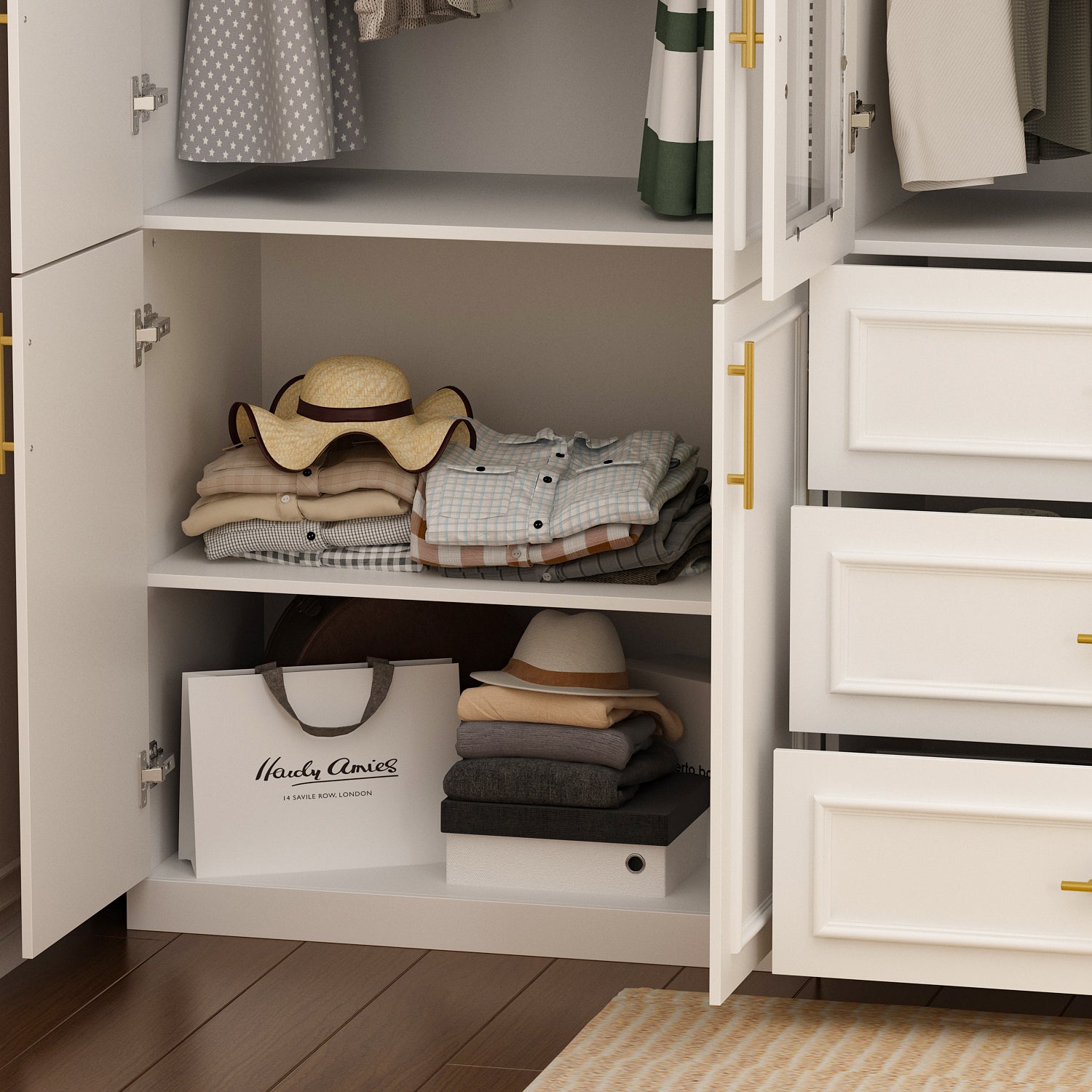 74.9'' H X 79.3'' W Multi-Functional Armoire With Drawers