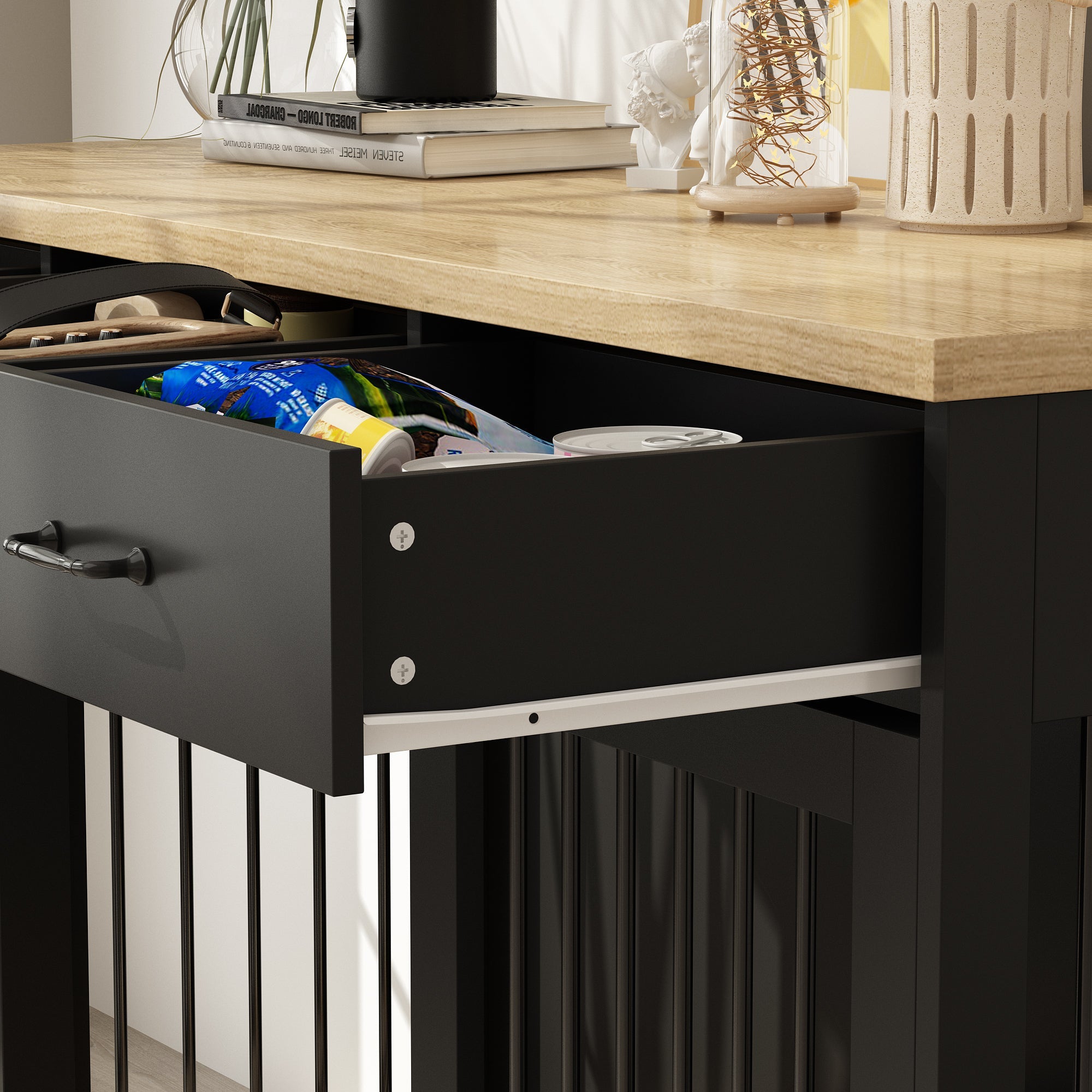 Dog Crate Furniture with 3 Drawers