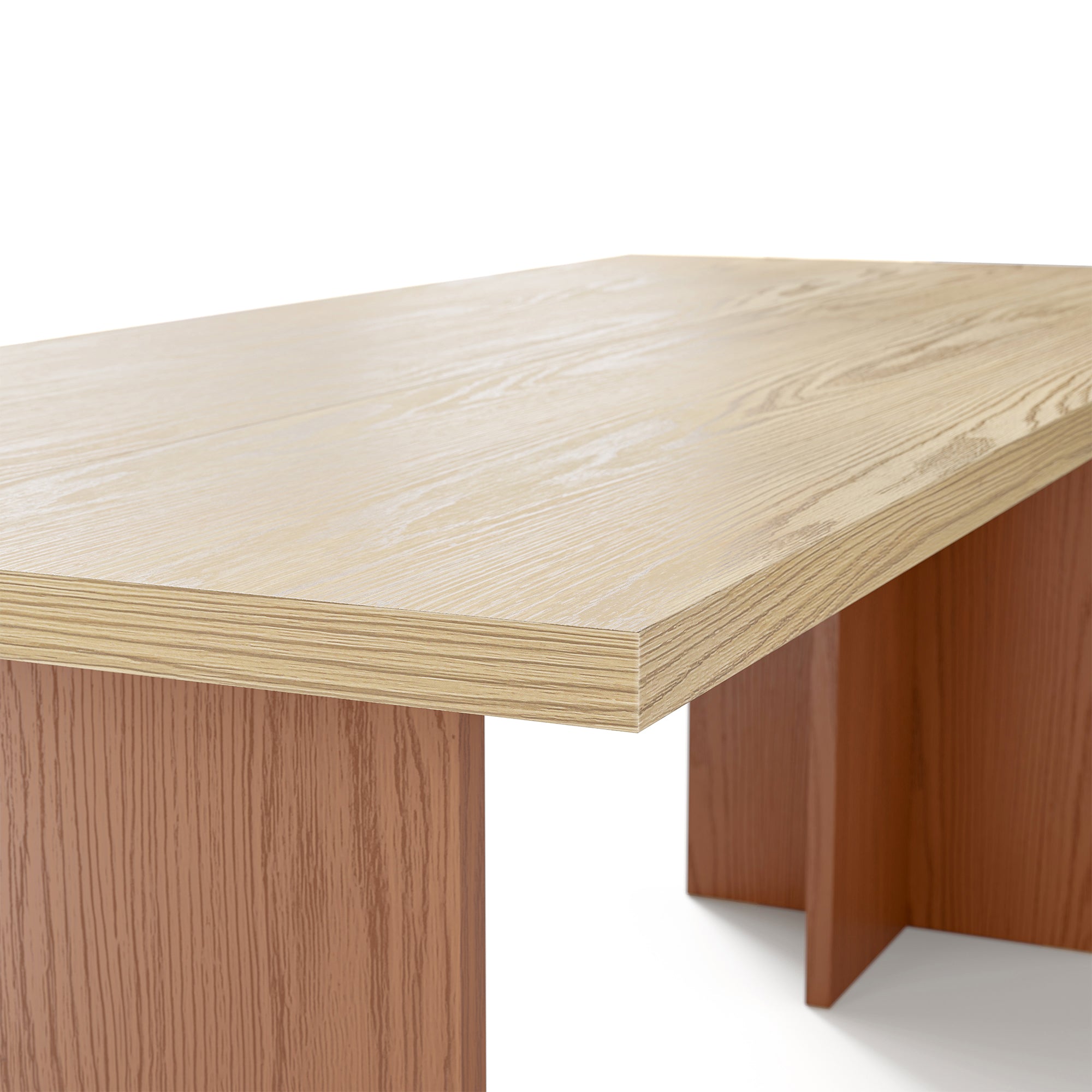 Wood dining table with oak legs