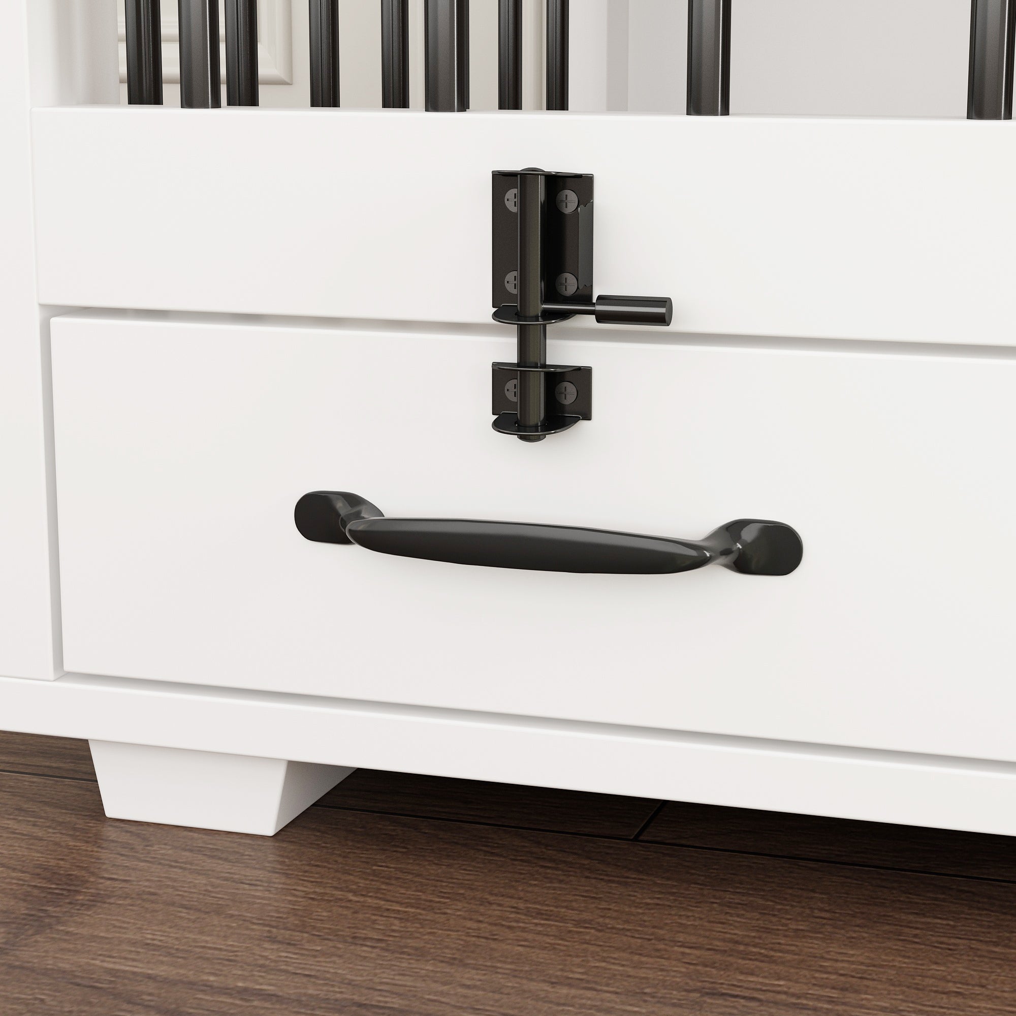 Large Dog Crate Furniture With Pull-Out Dog Bowls And Divider