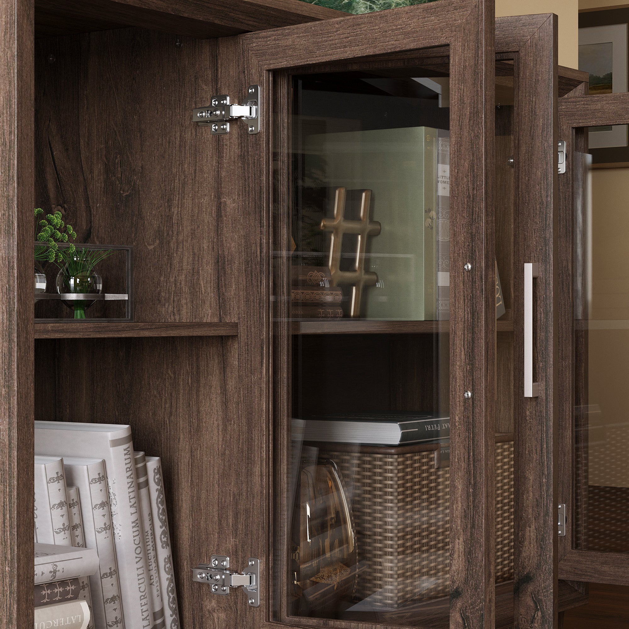 Accent Cabinet With Tempered Glass Door