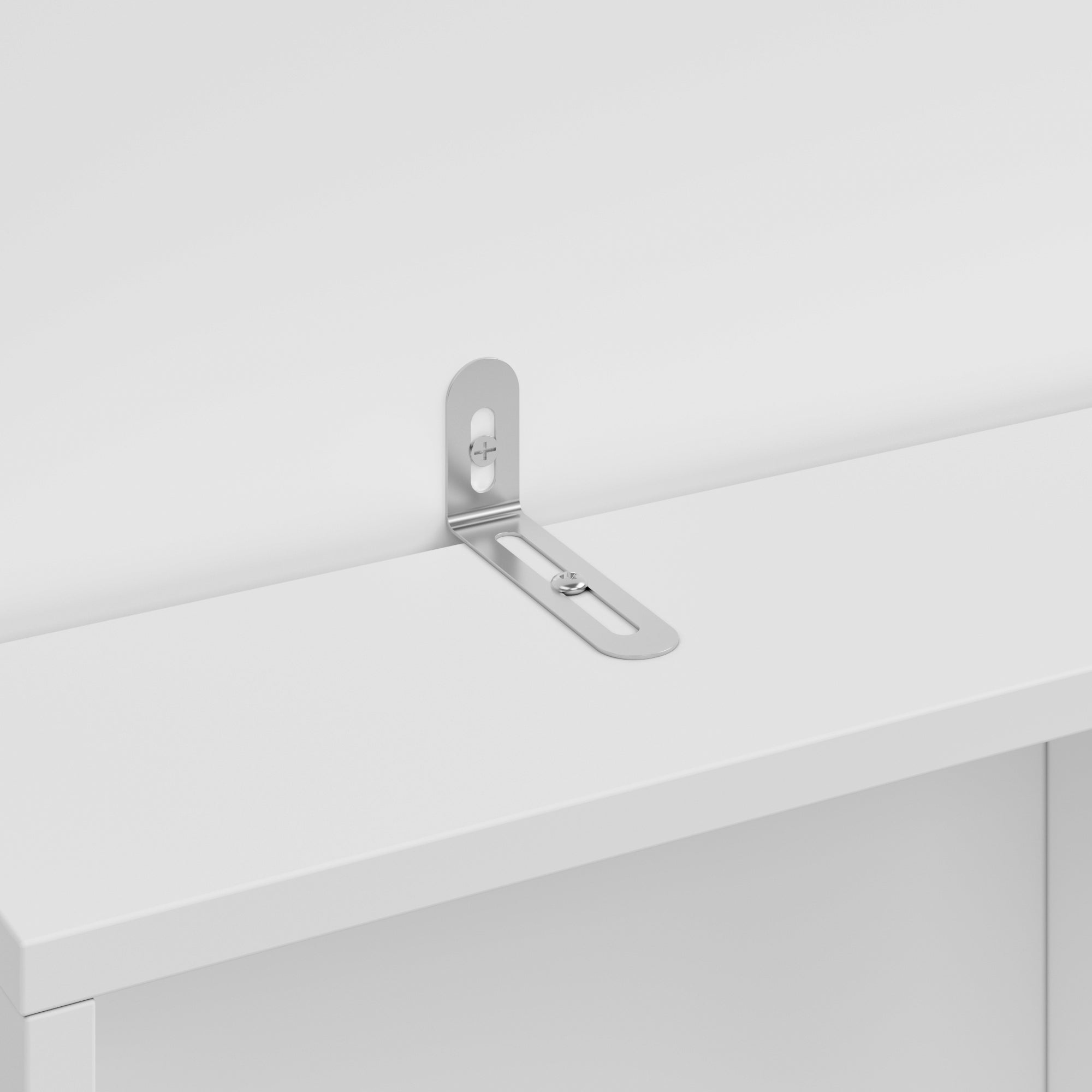 White makeup vanity with full-length LED mirror, side shelves, and drawer storage