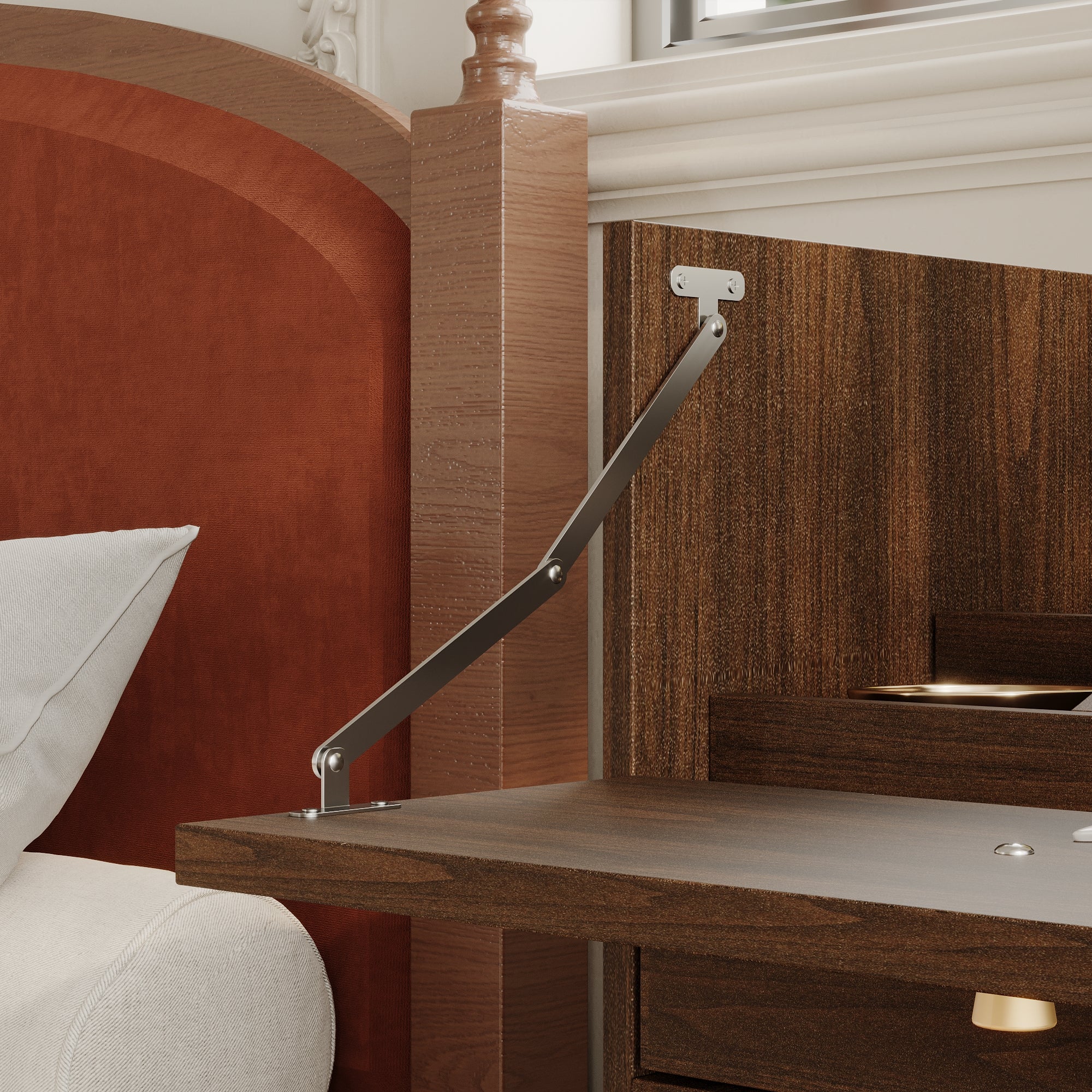 Movable Vanity Table With LED Mirror