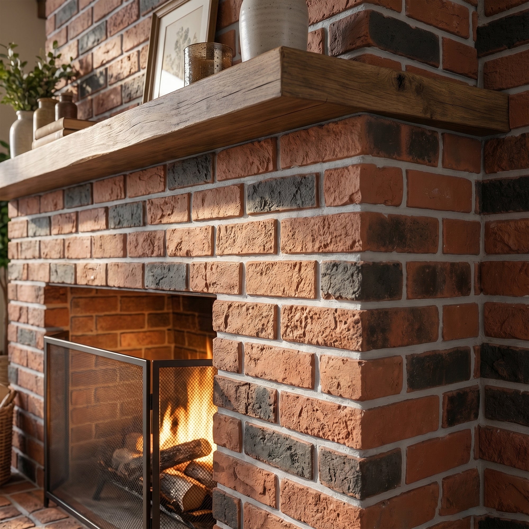 Brown 3D Artificial Brick Wall Panels Set of 18, Lightweight Foam Decor Panels for Indoor & Outdoor