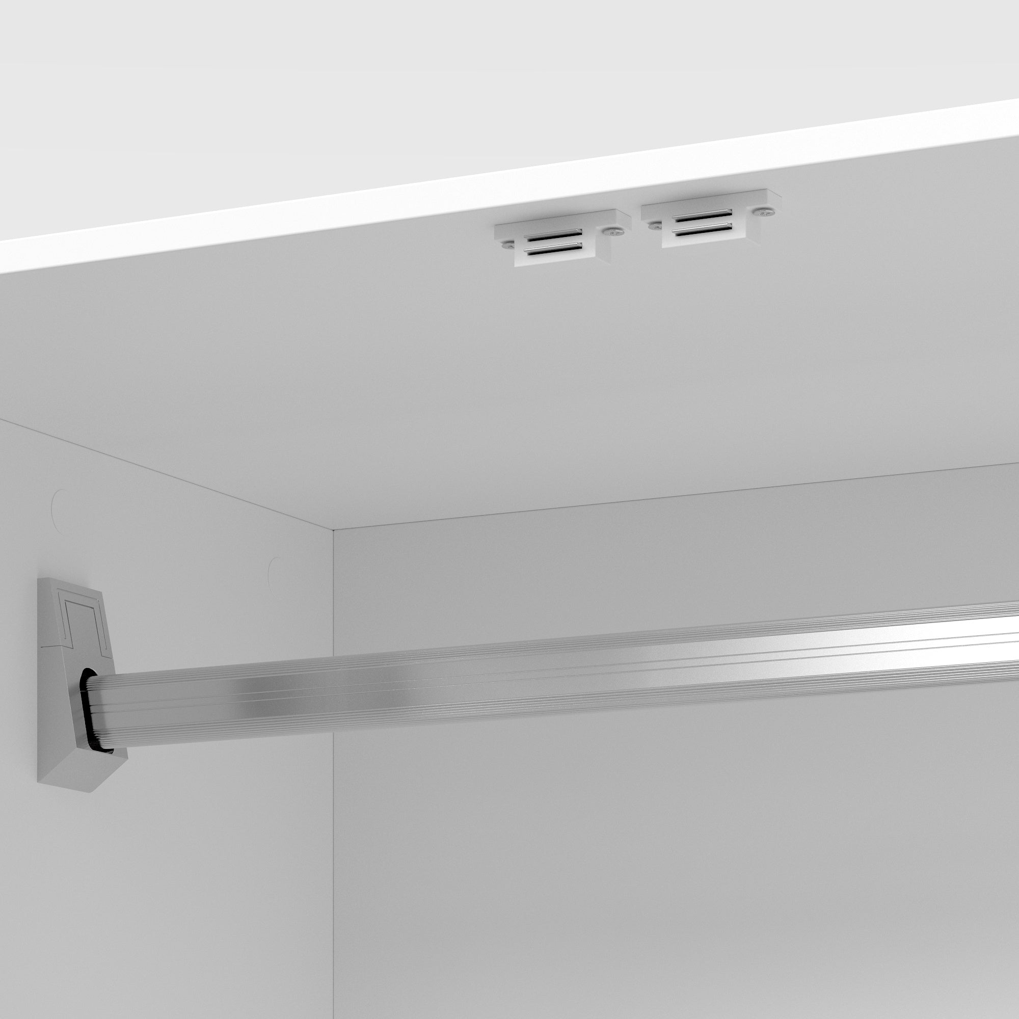 White Mirror Armoire with 2 Drawers and LED Base