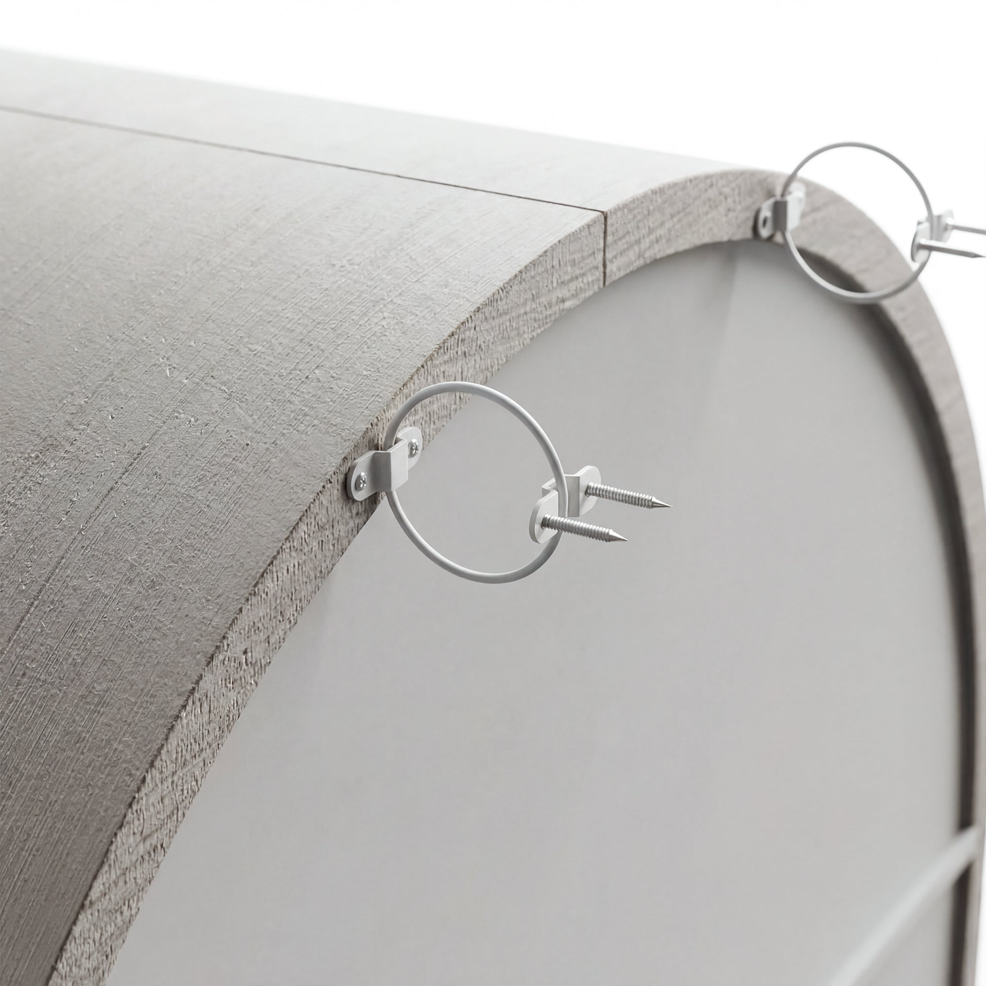 Arched display cabinet with glass doors and drawers