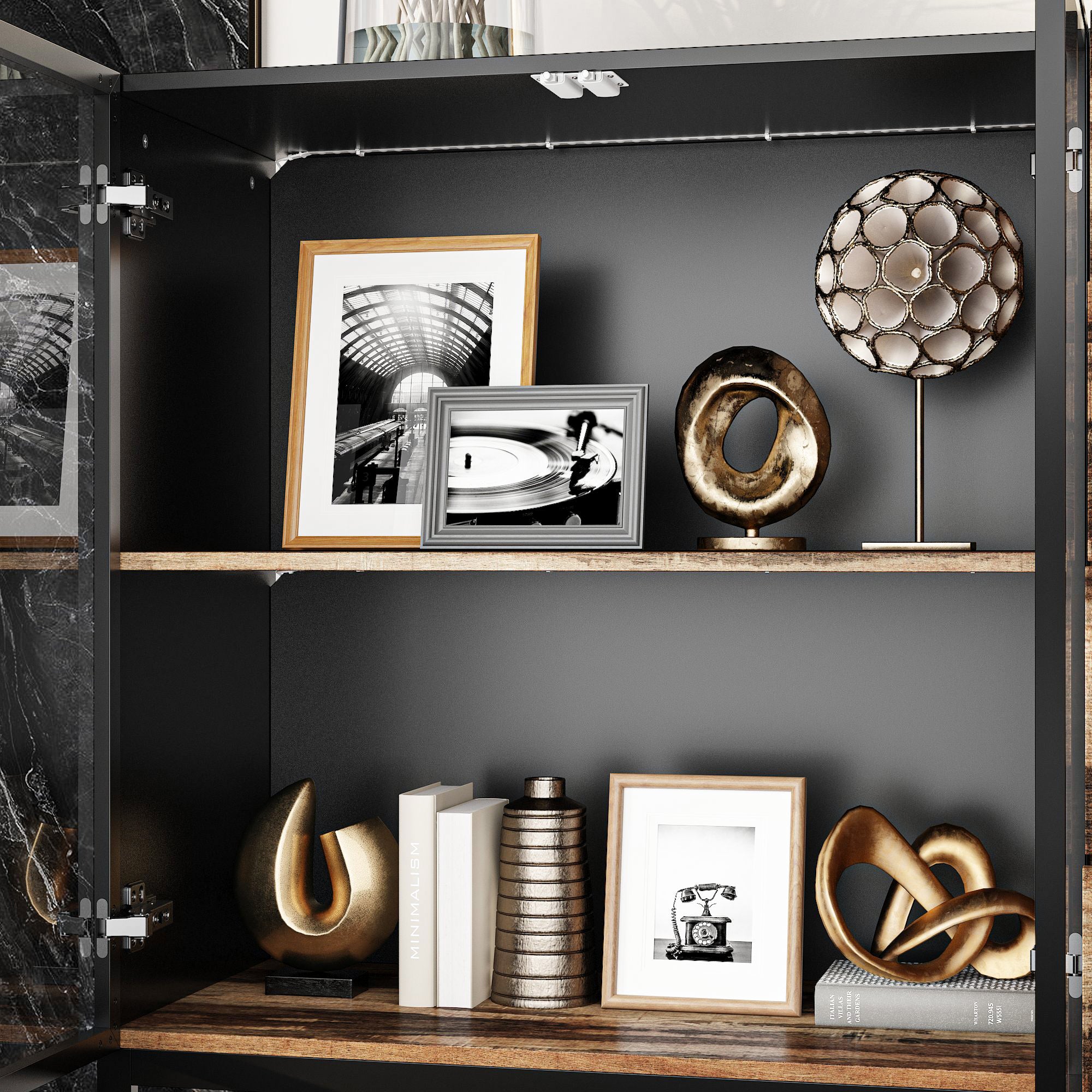 63" W Sideboard Cabinet Buffet Storage Cabinet